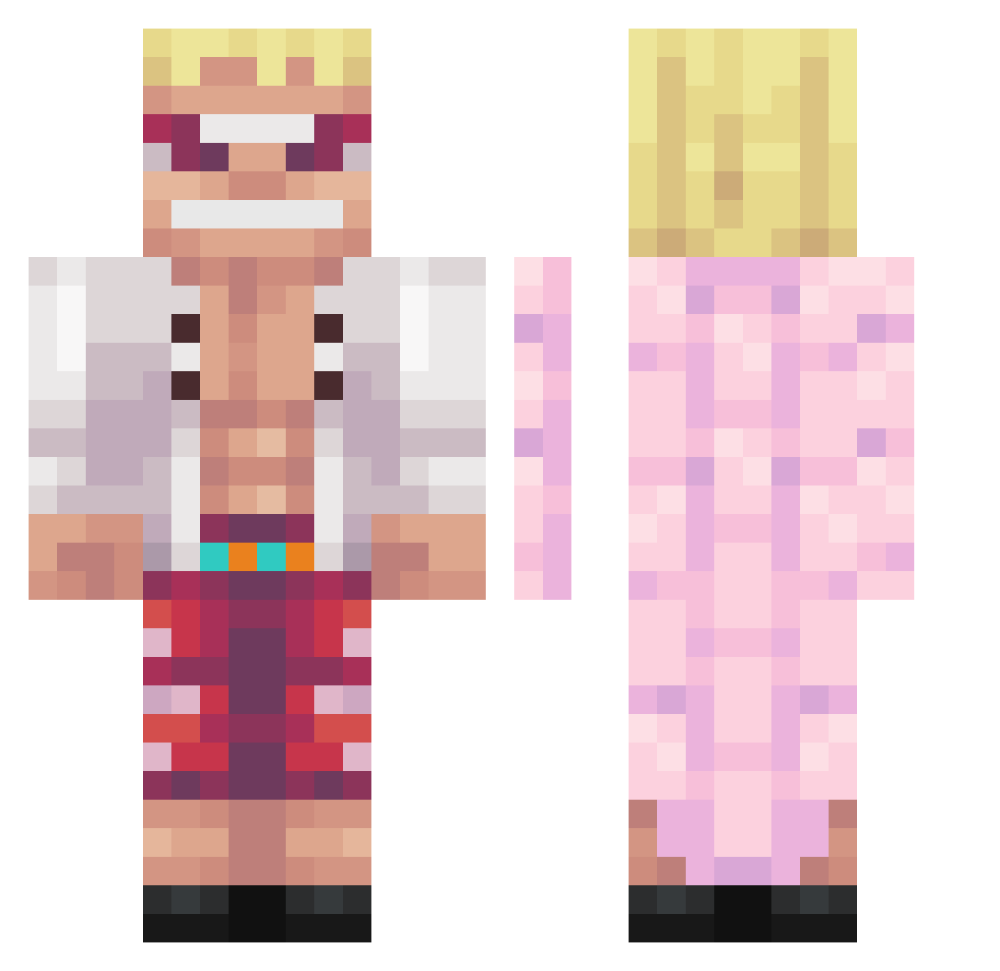 flymooo Minecraft skin, front and back view