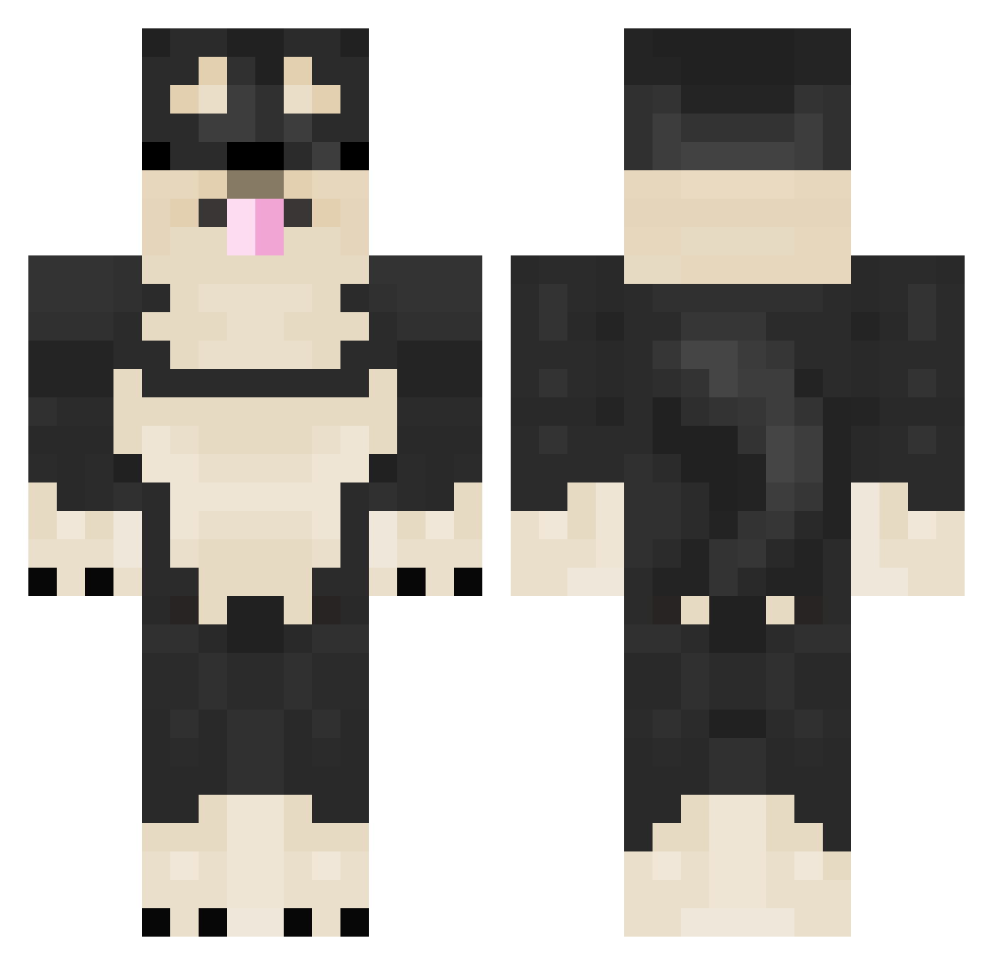 P0w3rcr4ft Minecraft skin, front and back view