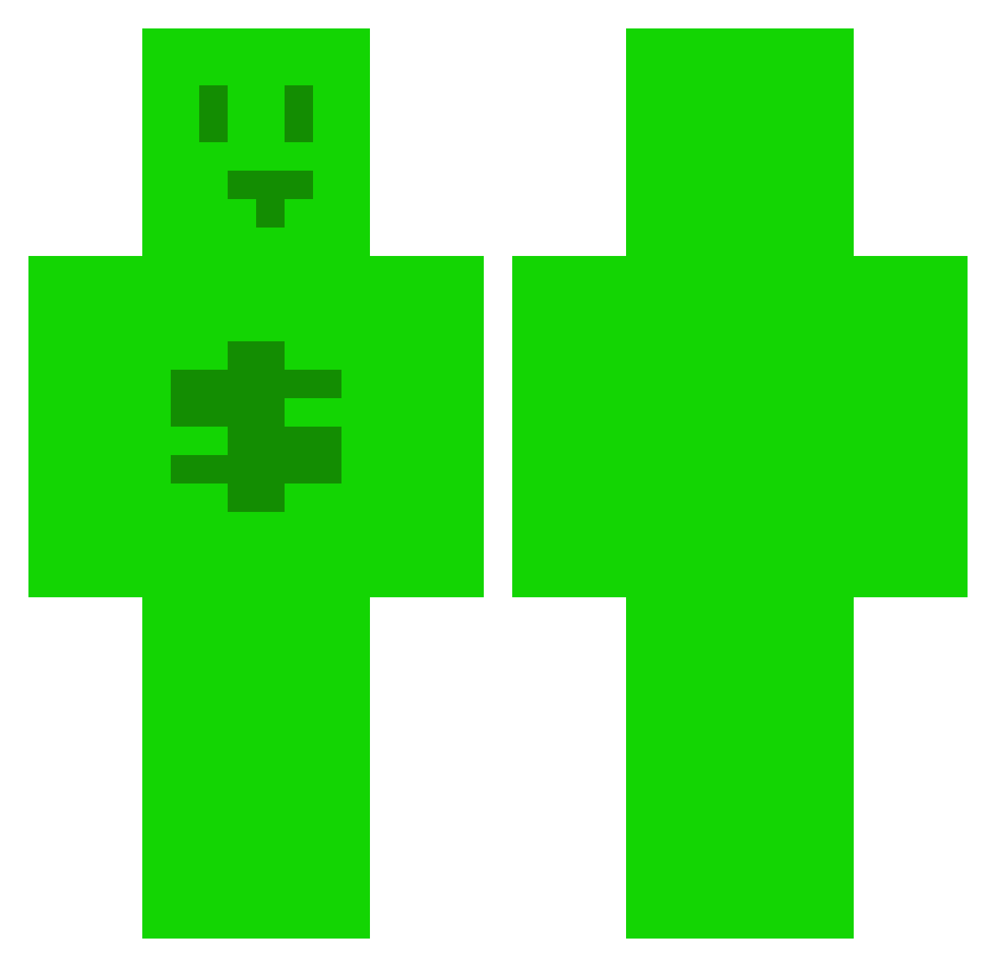 Tijabe Minecraft skin, front and back view
