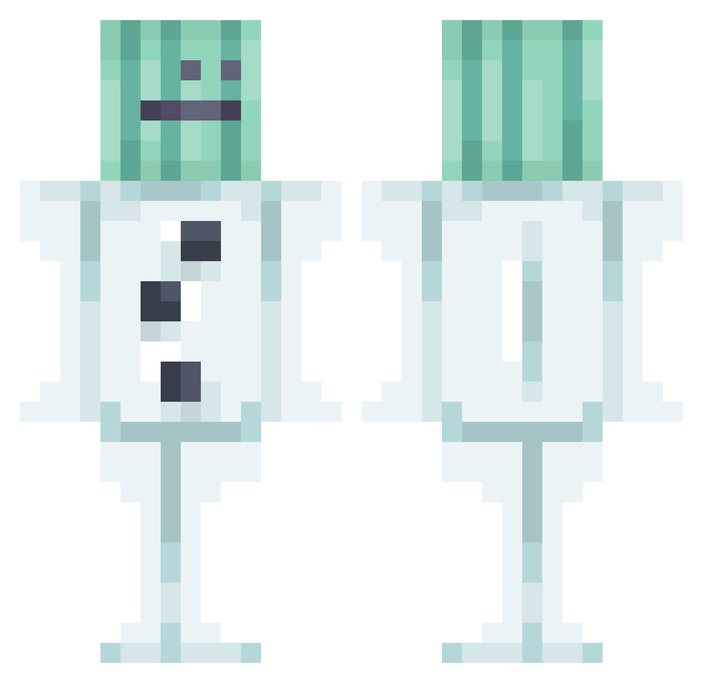snumm Minecraft skin, front and back view