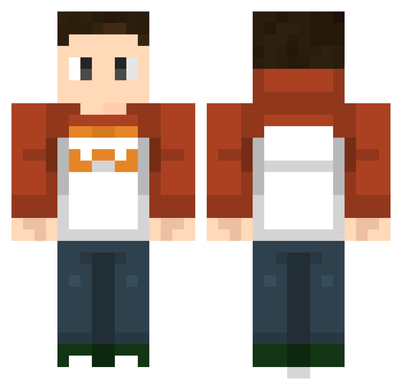 RiesOF Minecraft skin, front and back view