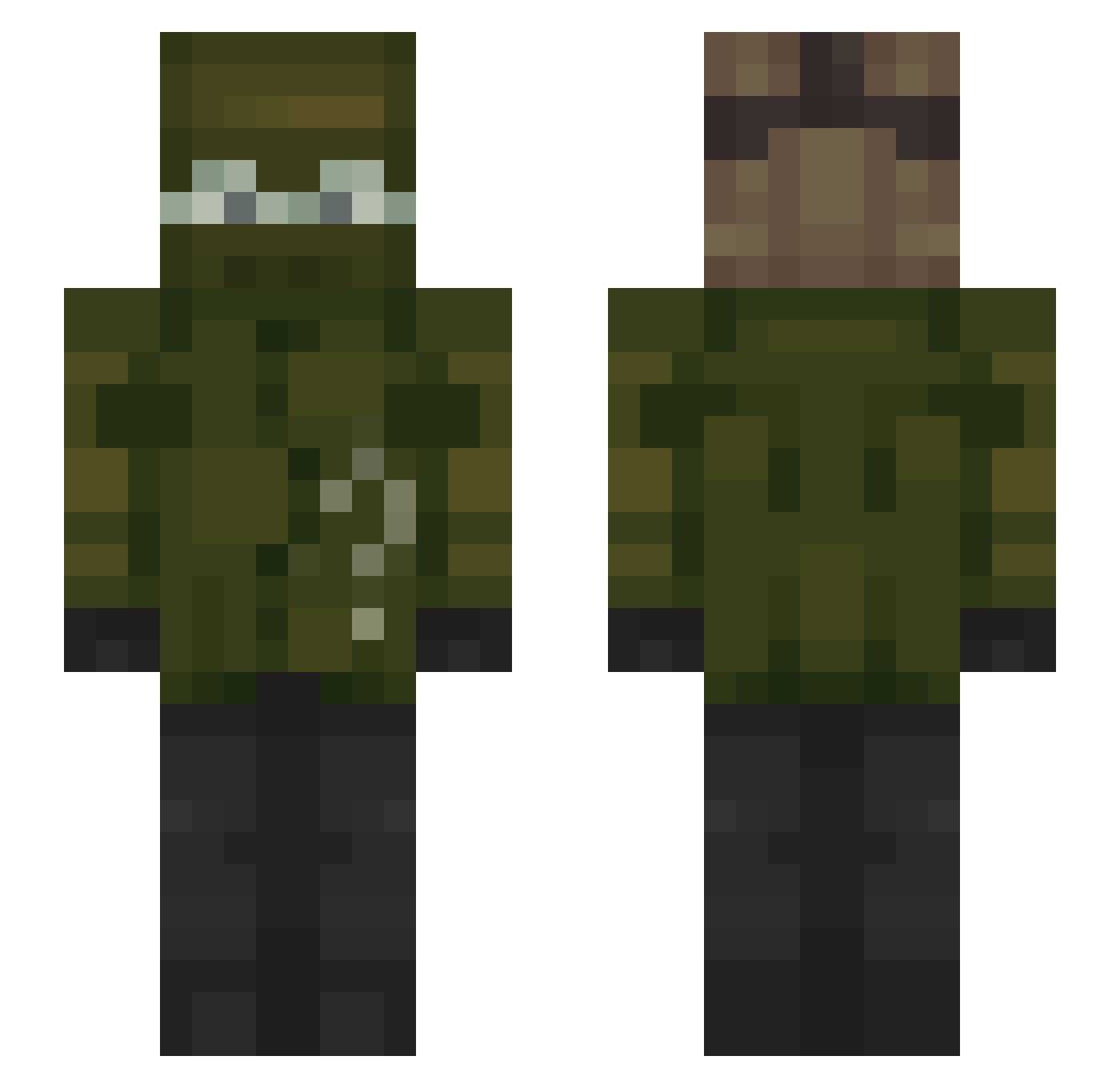 ThePhief Minecraft skin, front and back view