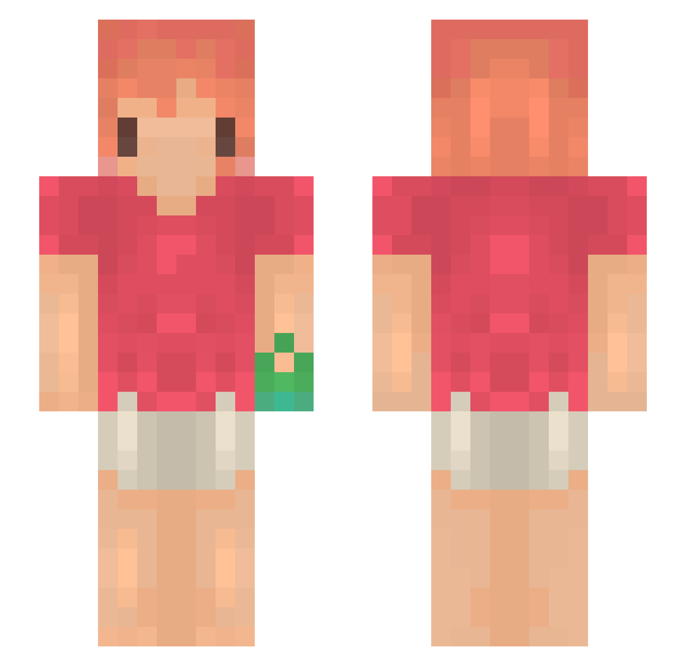 momspie Minecraft skin, front and back view
