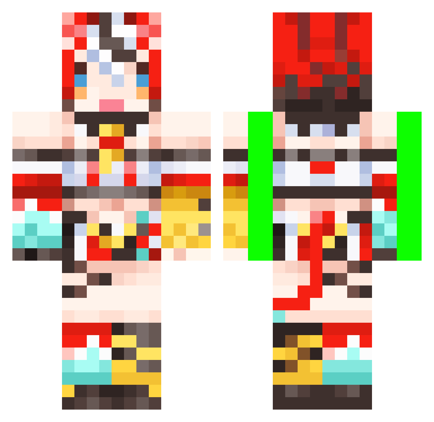 HakosBrats Minecraft skin, front and back view