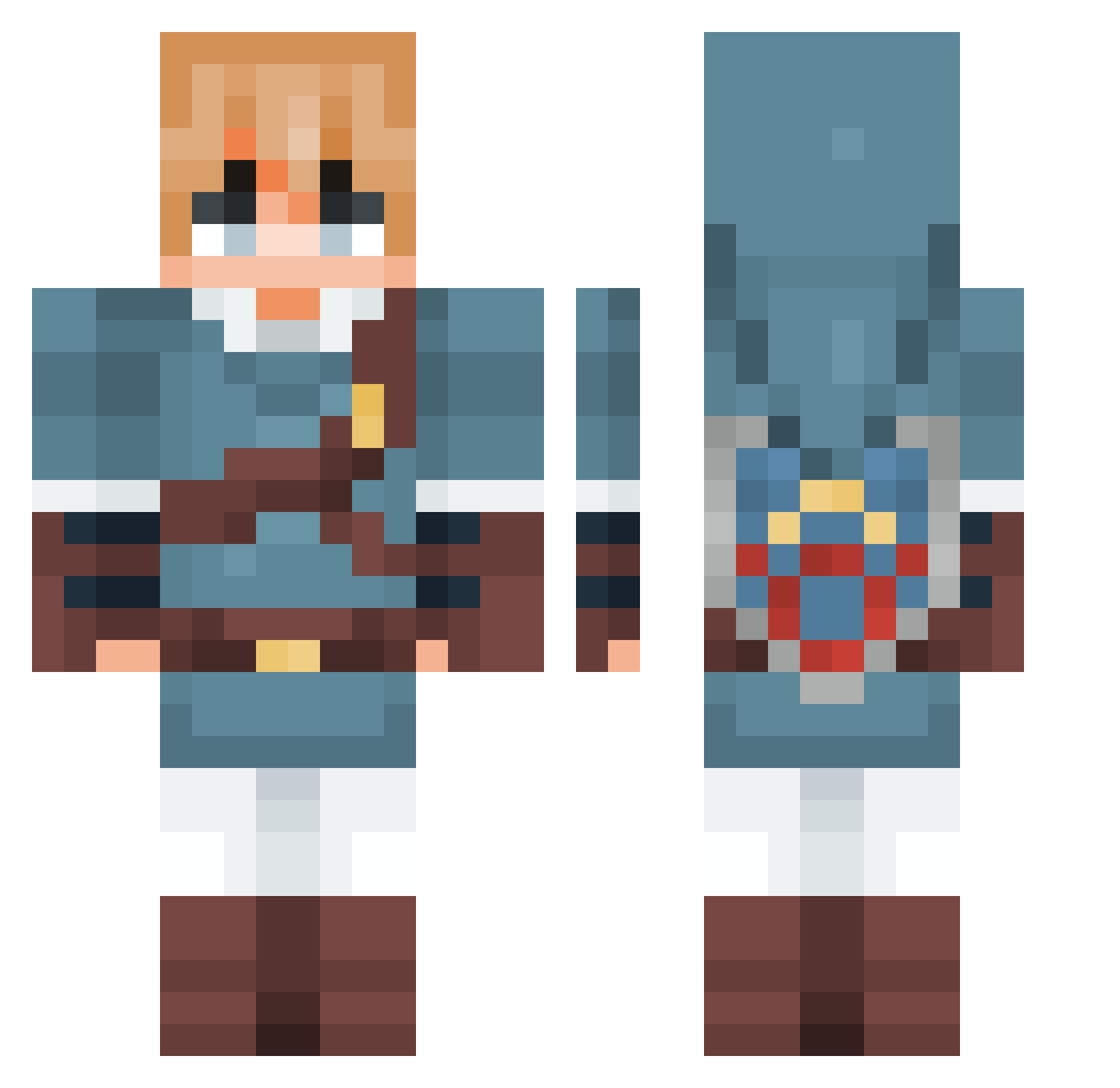 Ayuzinn Minecraft skin, front and back view