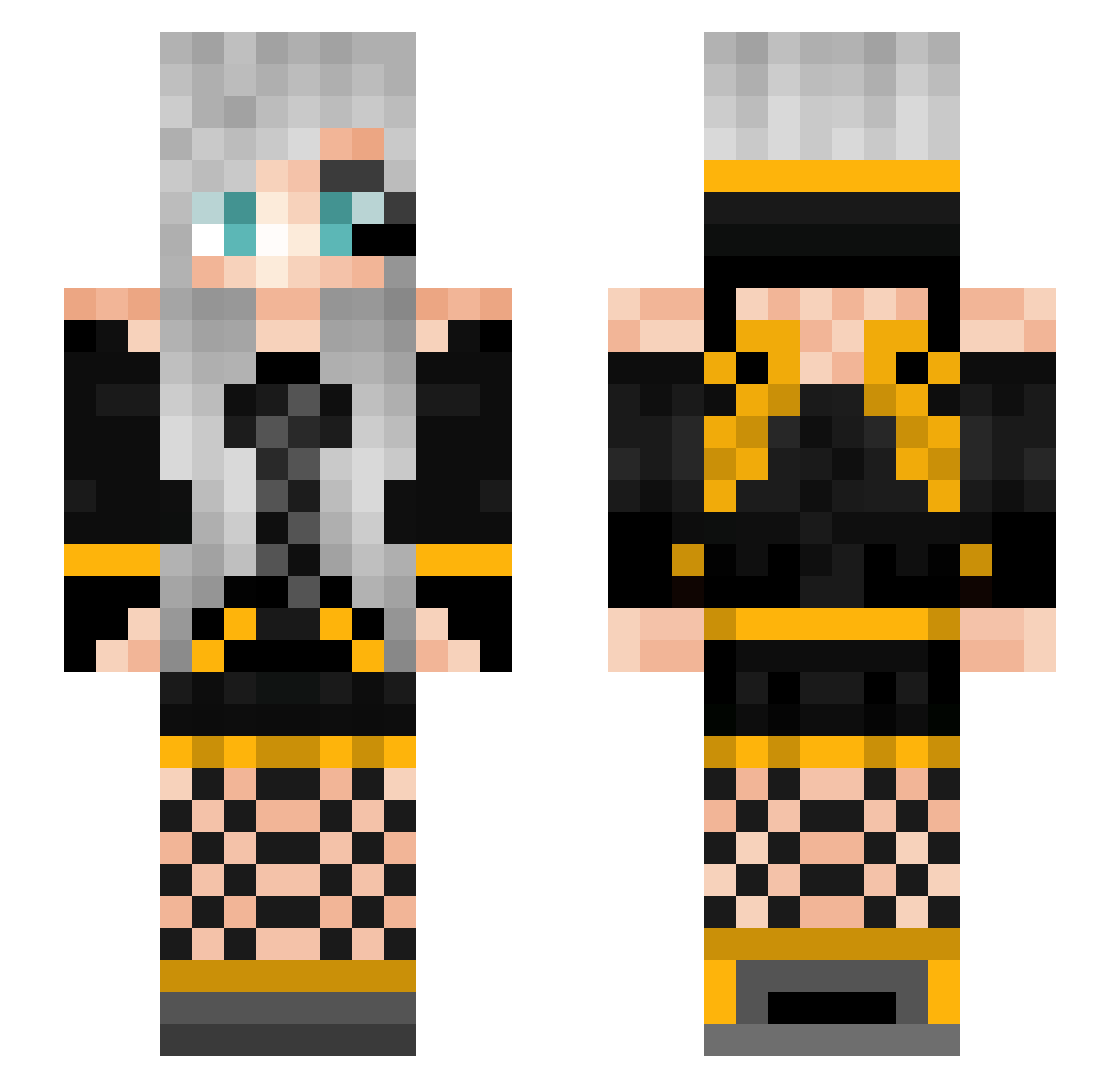 Tsukiyume Minecraft skin, front and back view
