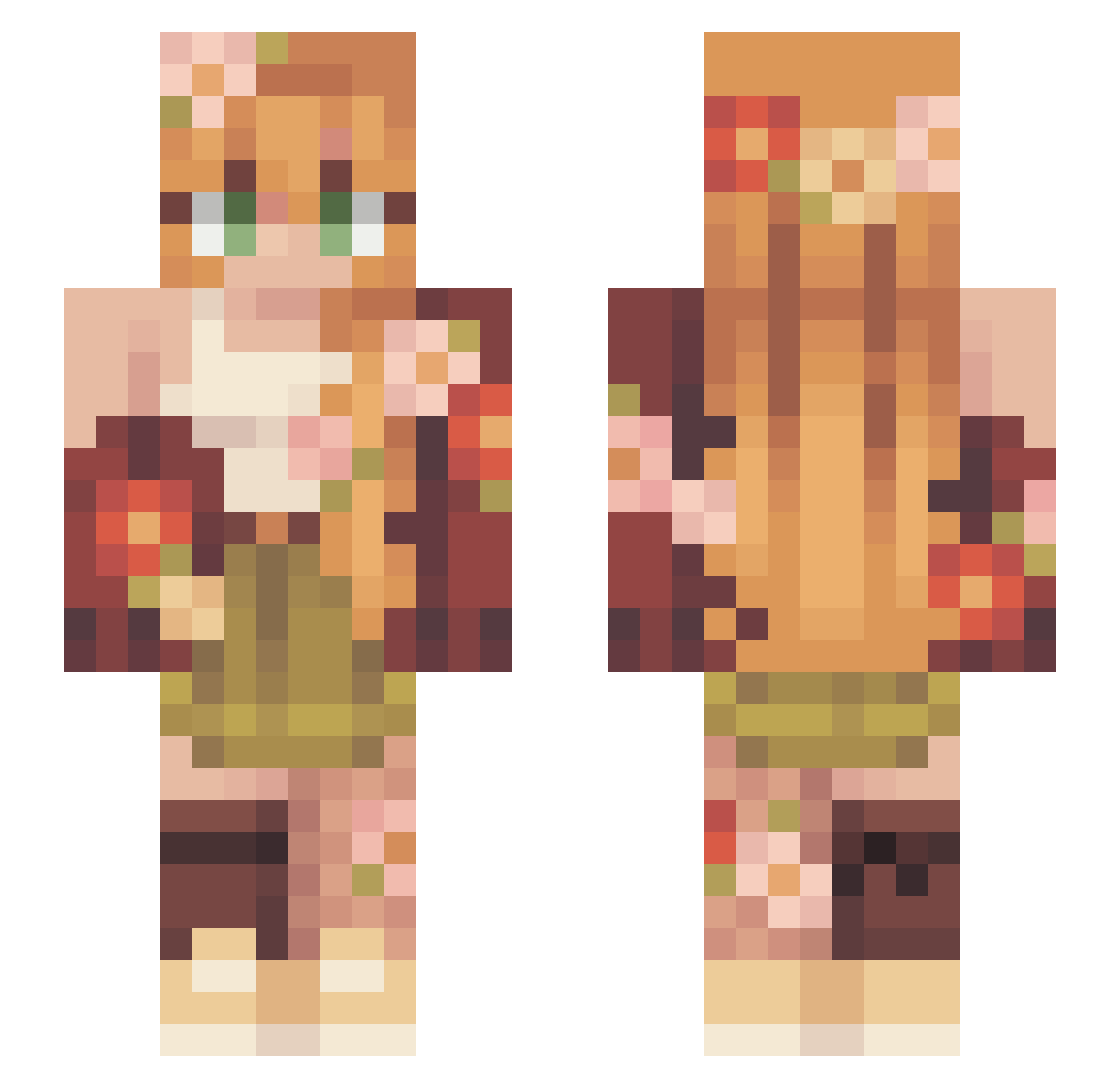 Wolfblondie Minecraft skin, front and back view