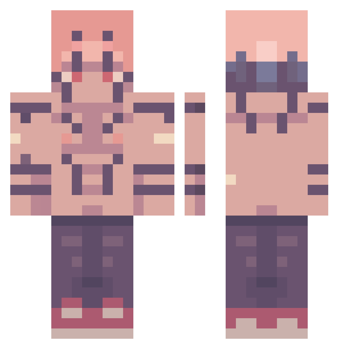 Doomwire Minecraft skin, front and back view