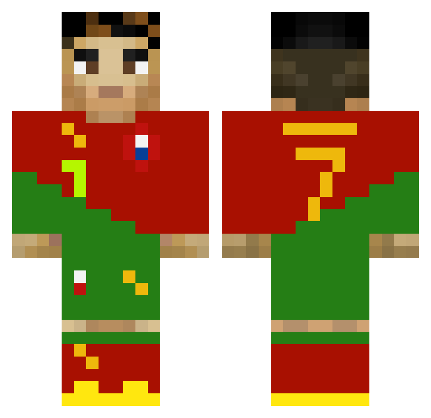 Luxitoo Minecraft skin, front and back view
