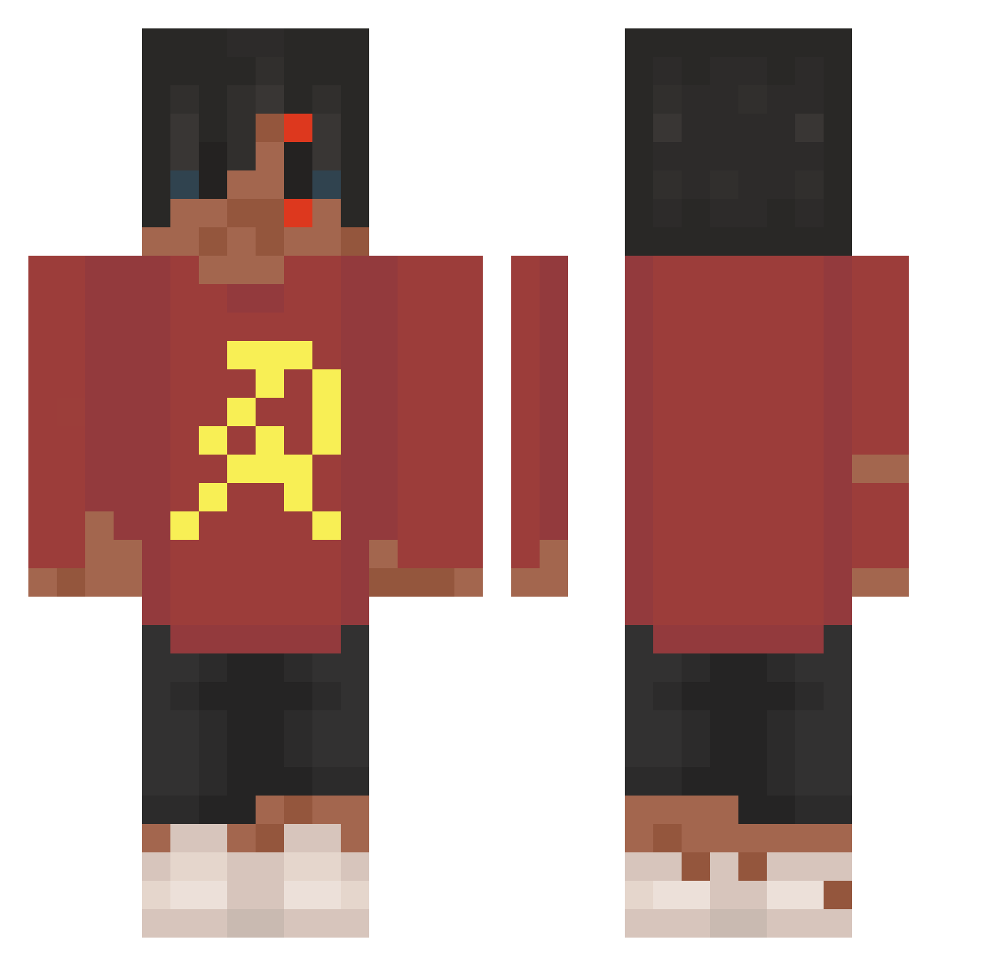 Pablotico14 Minecraft skin, front and back view