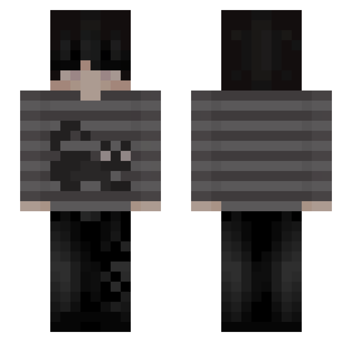 MiniiiPekka Minecraft skin, front and back view