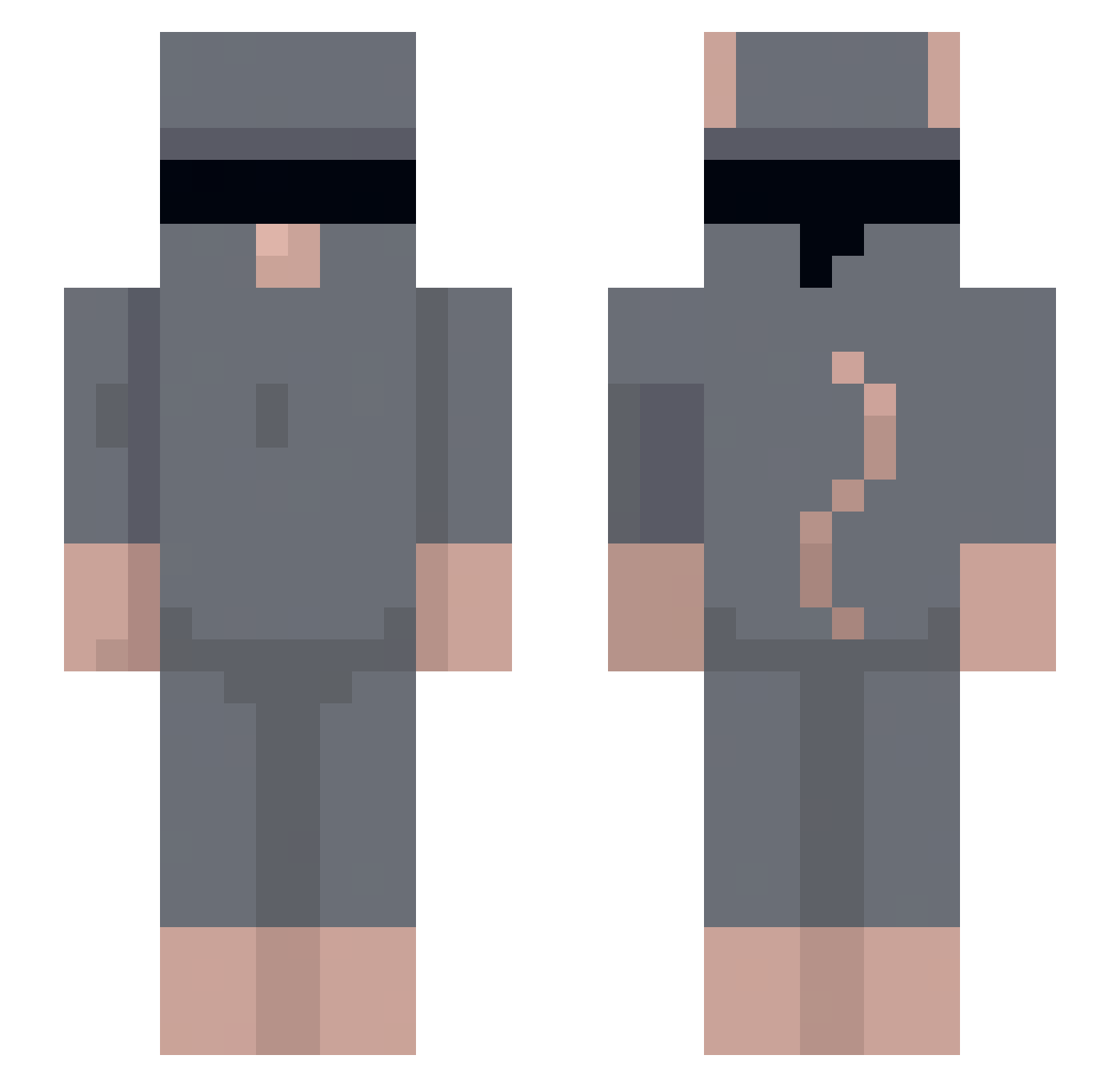 SparklyEyesKRM Minecraft skin, front and back view