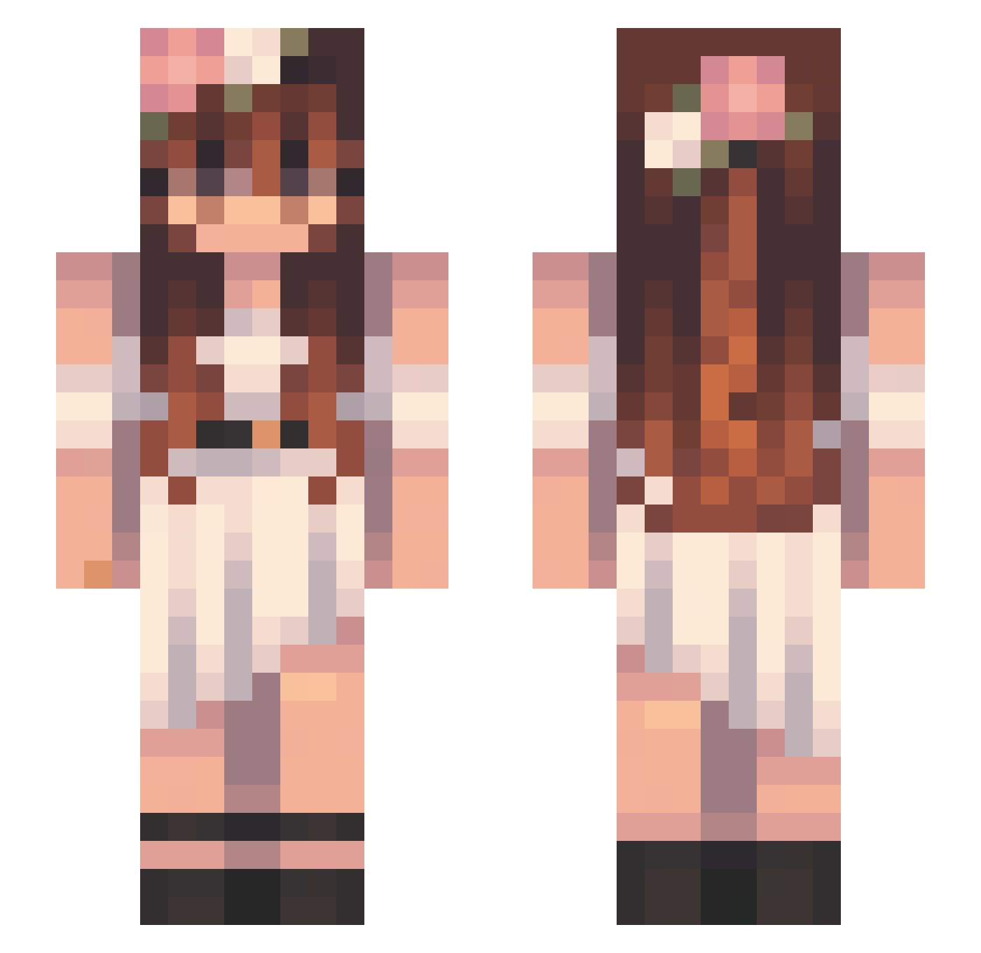 emimisita Minecraft skin, front and back view