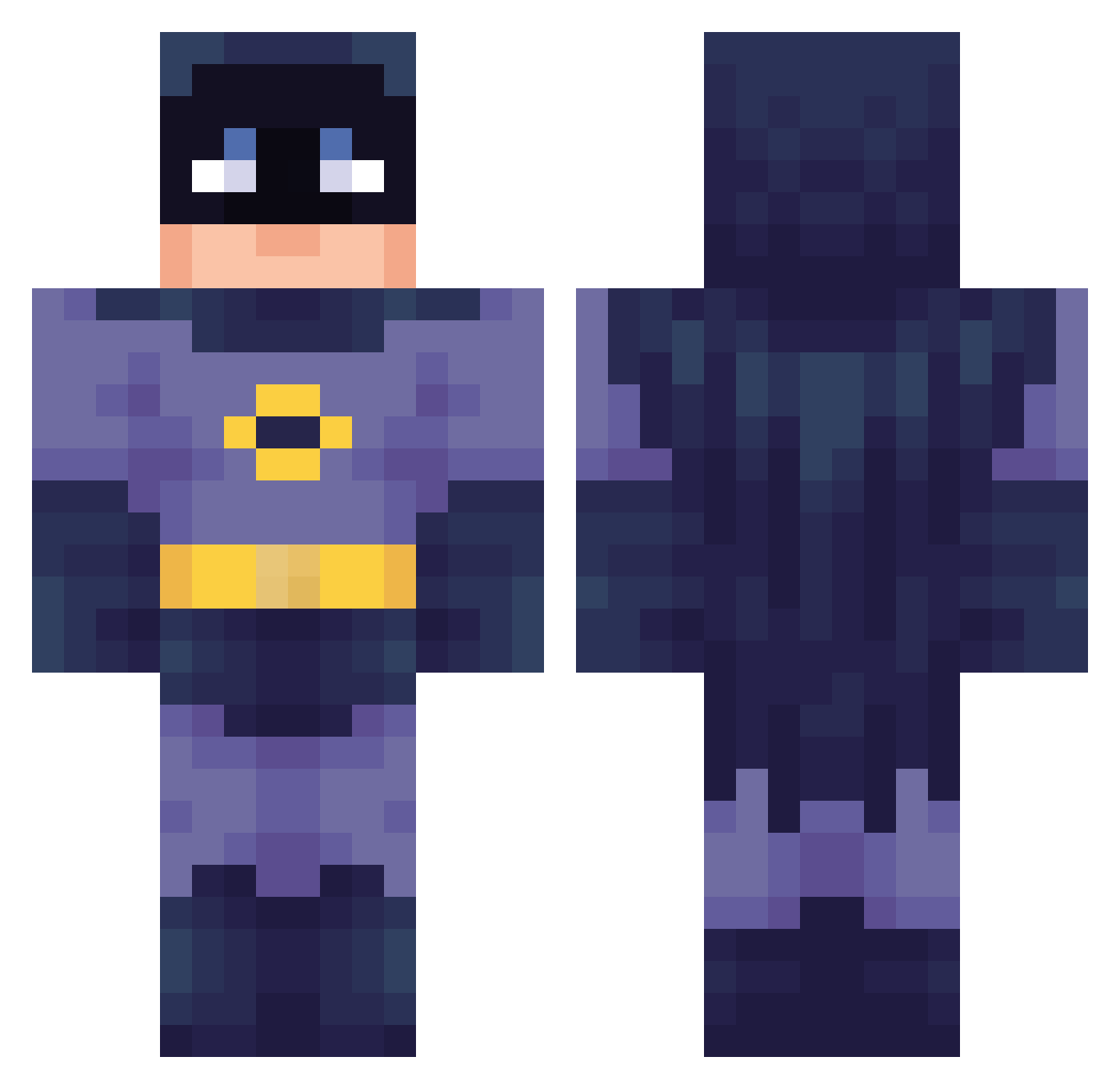 messycells Minecraft skin, front and back view
