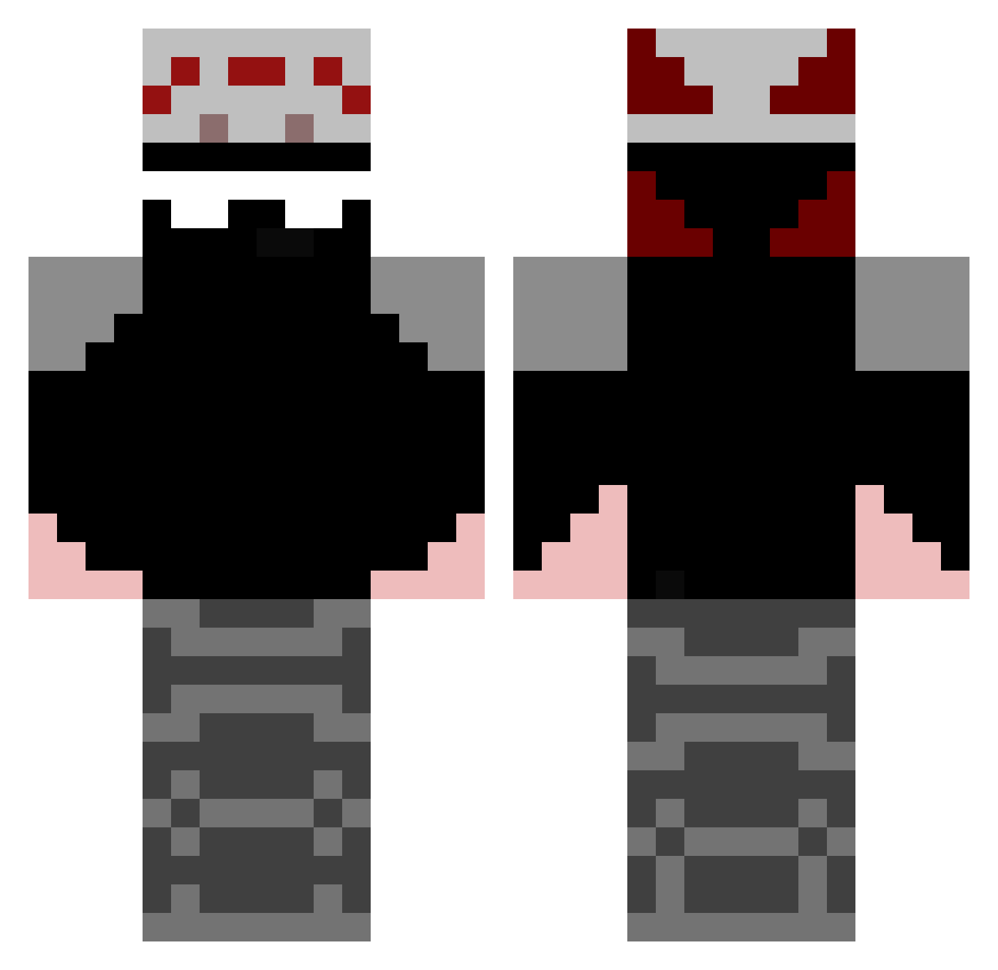 Baestt Minecraft skin, front and back view