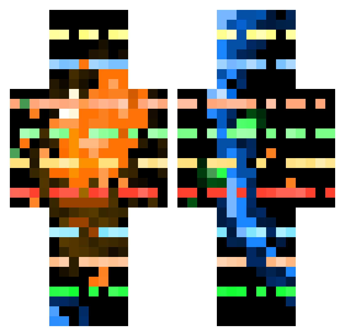 Stennos00 Minecraft skin, front and back view
