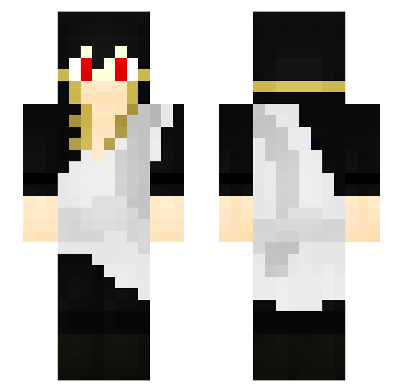 GreedyGutz Minecraft skin, front and back view
