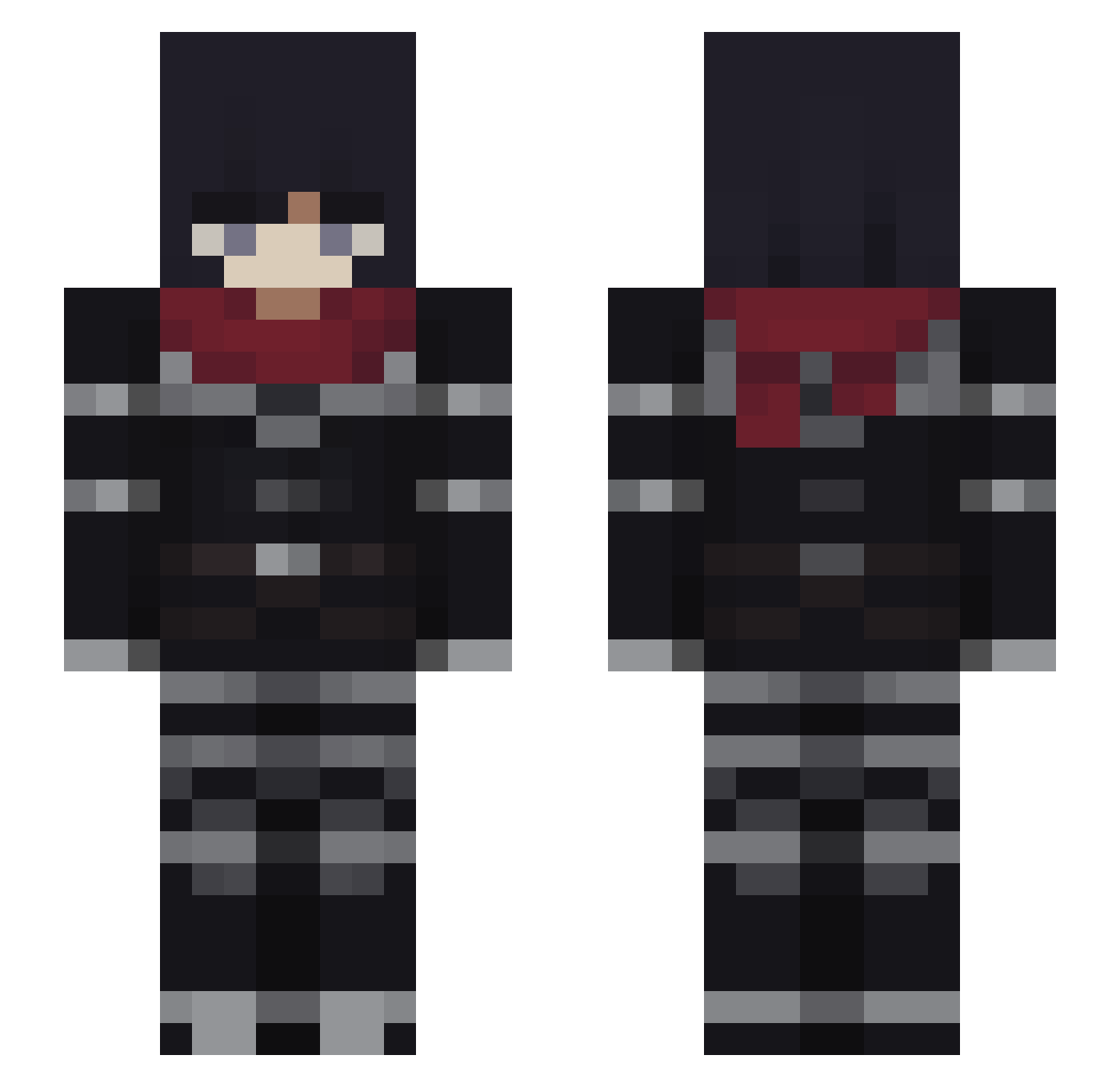 Nyo15 Minecraft skin, front and back view