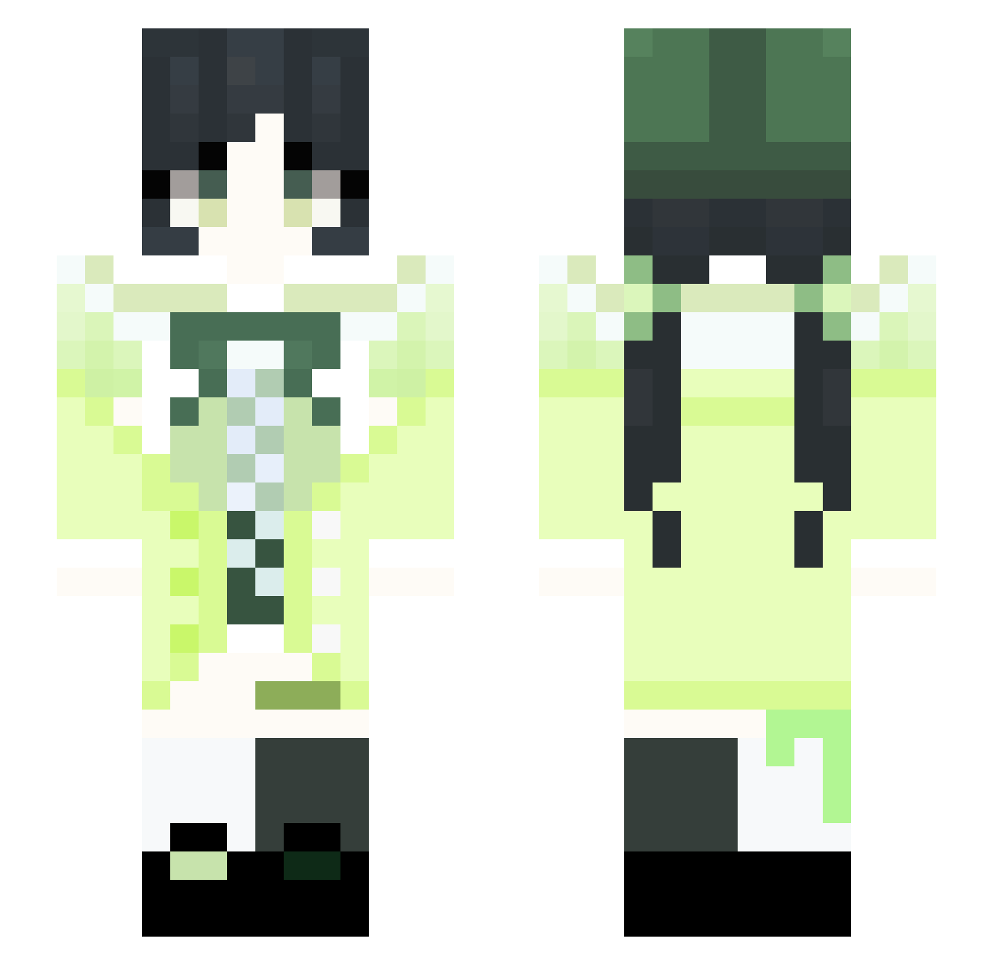 Relixto Minecraft skin, front and back view