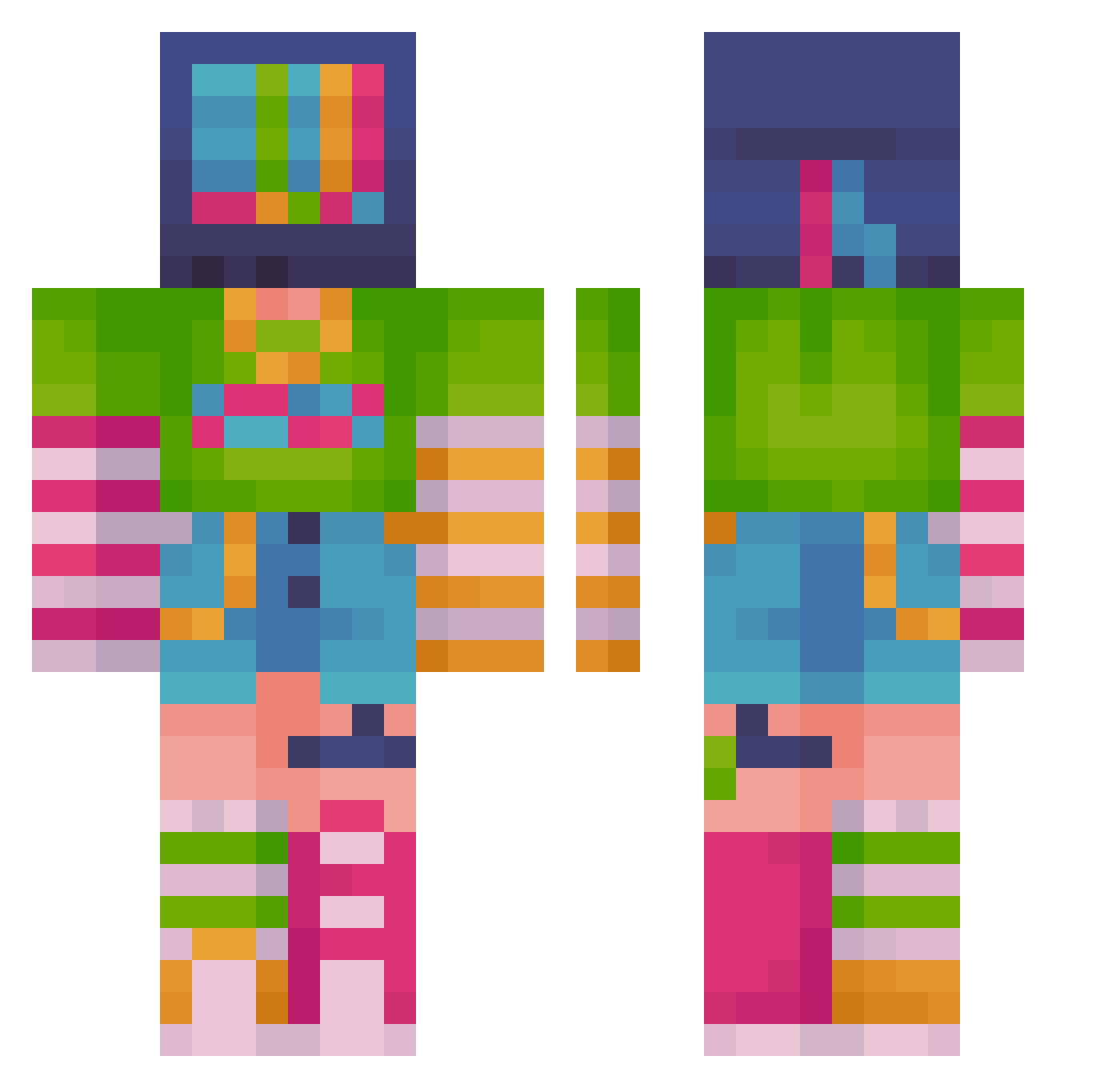 Nicole_Romi Minecraft skin, front and back view