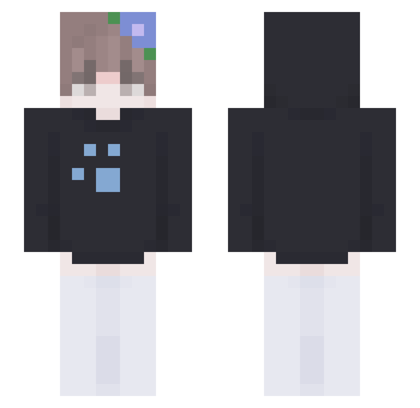 Ja_so_on Minecraft skin, front and back view