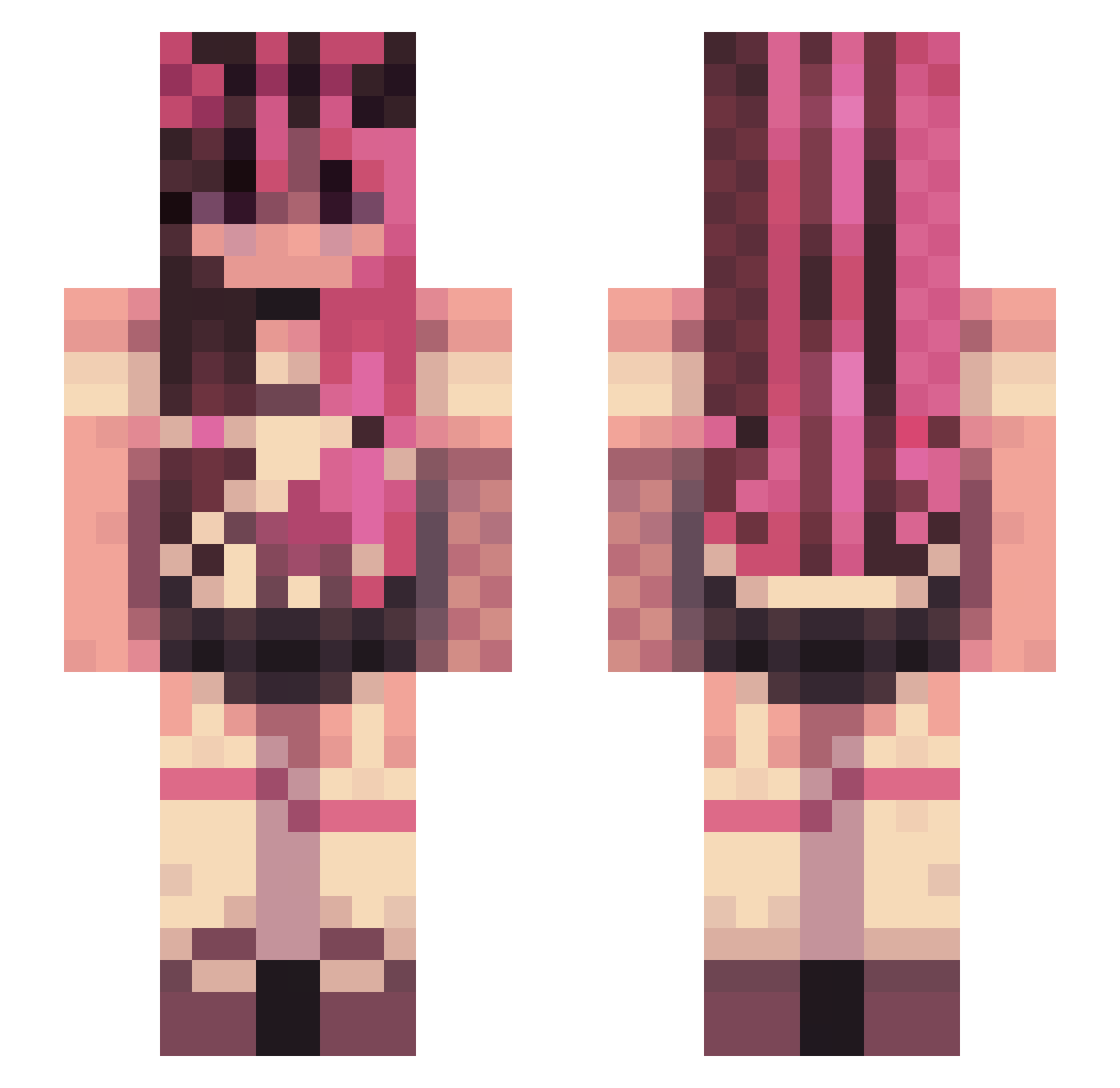 viairi Minecraft skin, front and back view