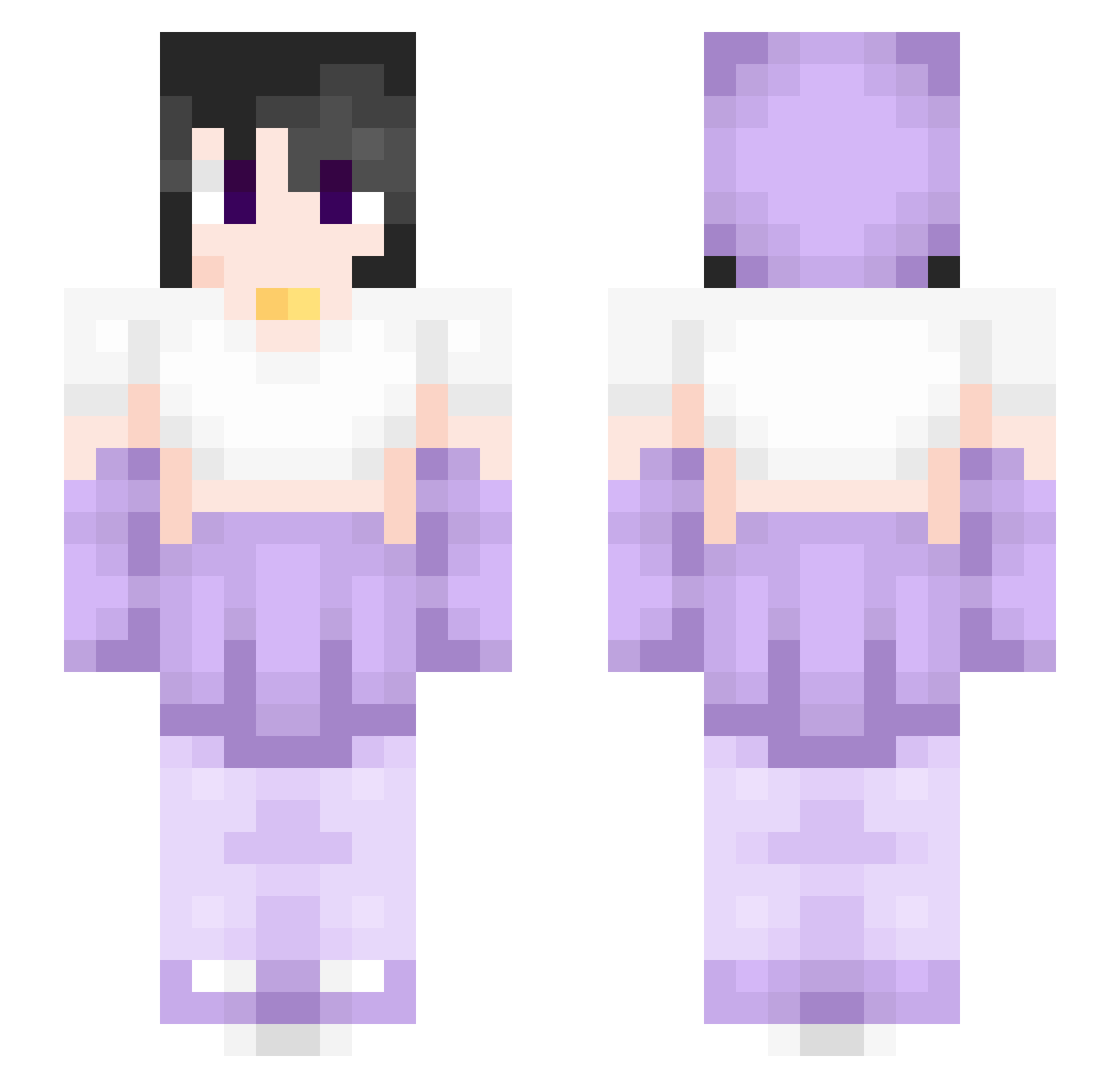 NootmareSans101 Minecraft skin, front and back view