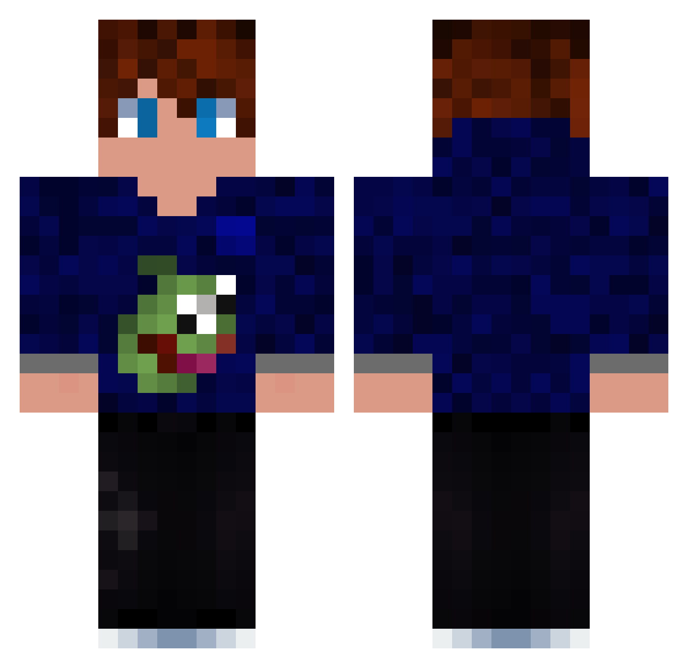 V0ID_X03 Minecraft skin, front and back view
