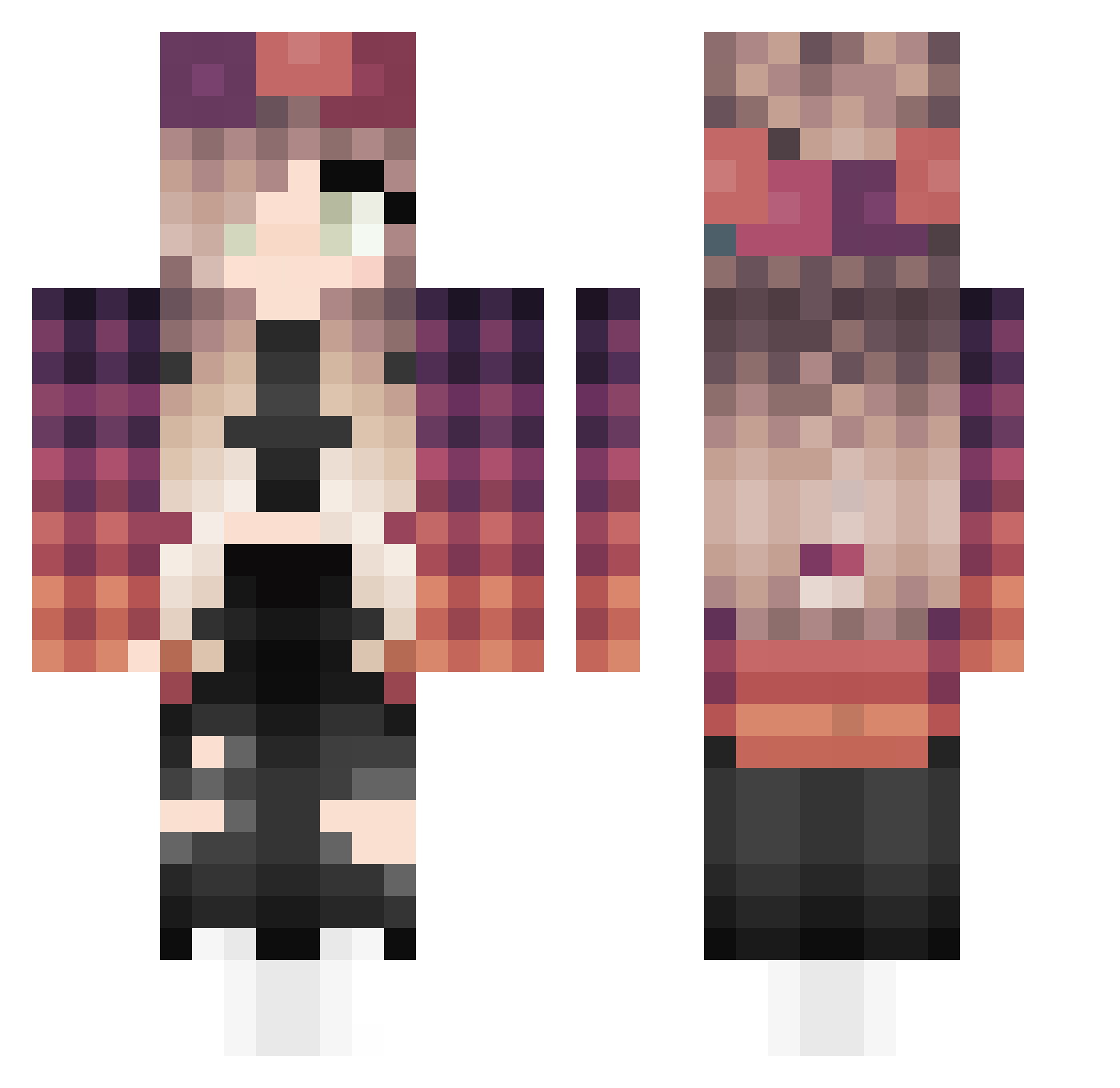 YodelingCookie Minecraft skin, front and back view