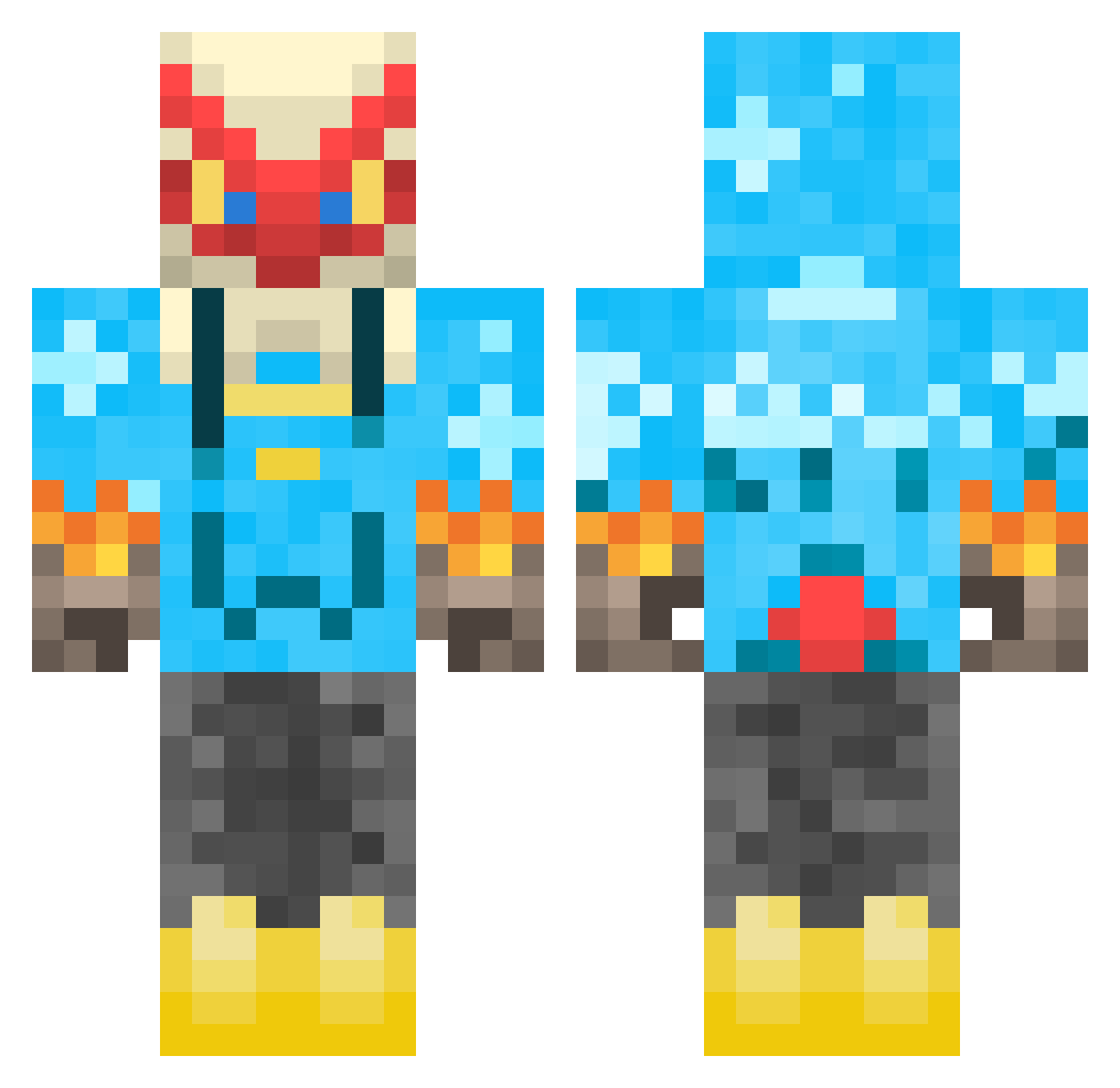 PerryMin Minecraft skin, front and back view