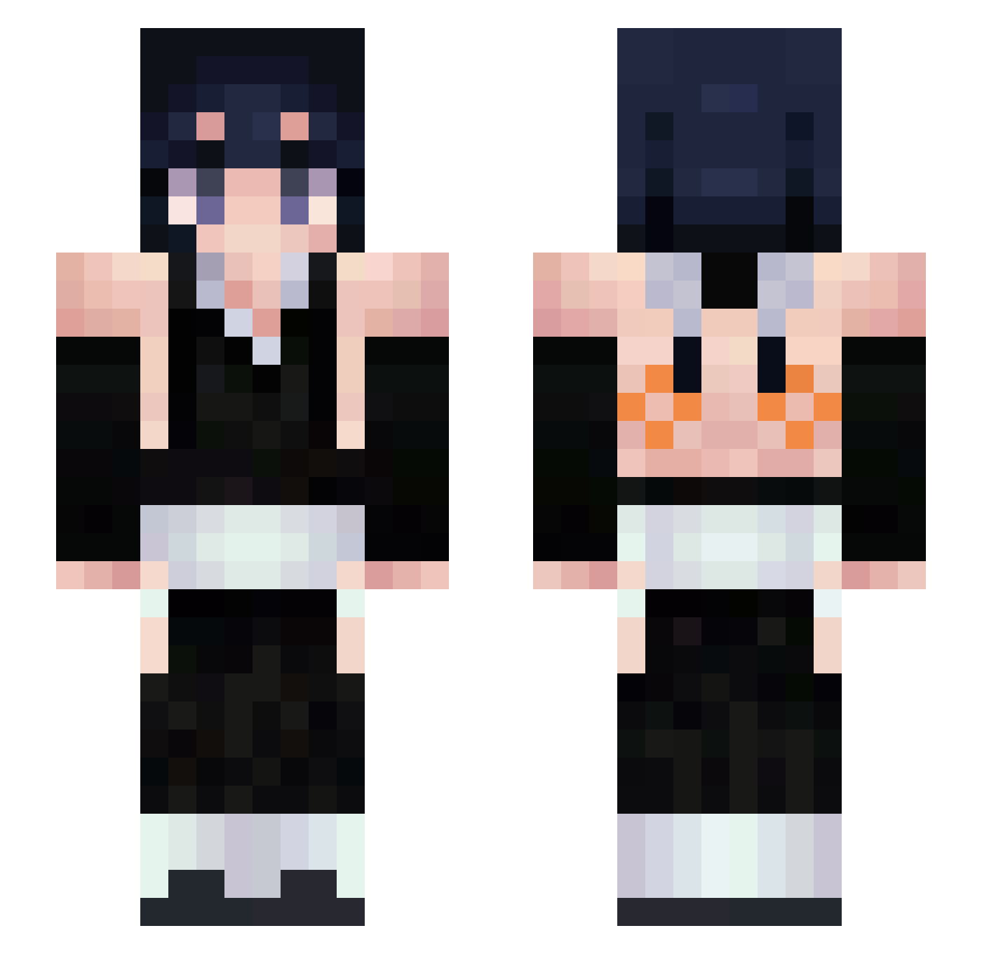 wKoozy Minecraft skin, front and back view