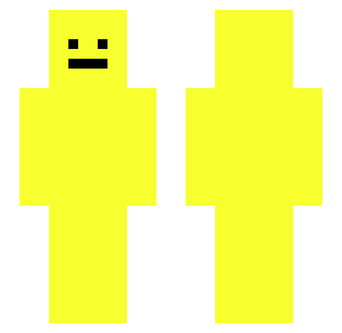 BananaSpark Minecraft skin, front and back view