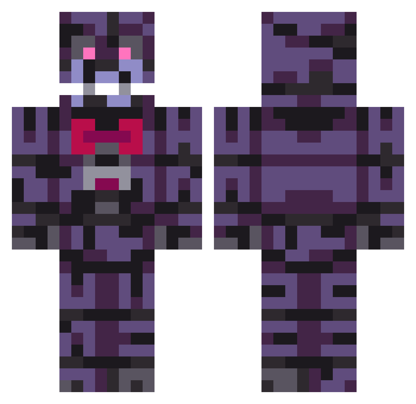 B00KY Minecraft skin, front and back view