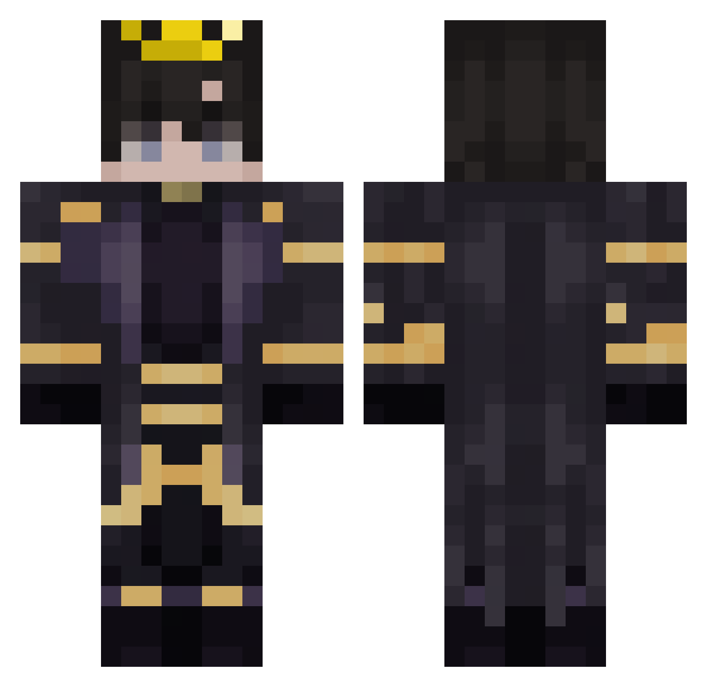 T0sssa Minecraft skin, front and back view