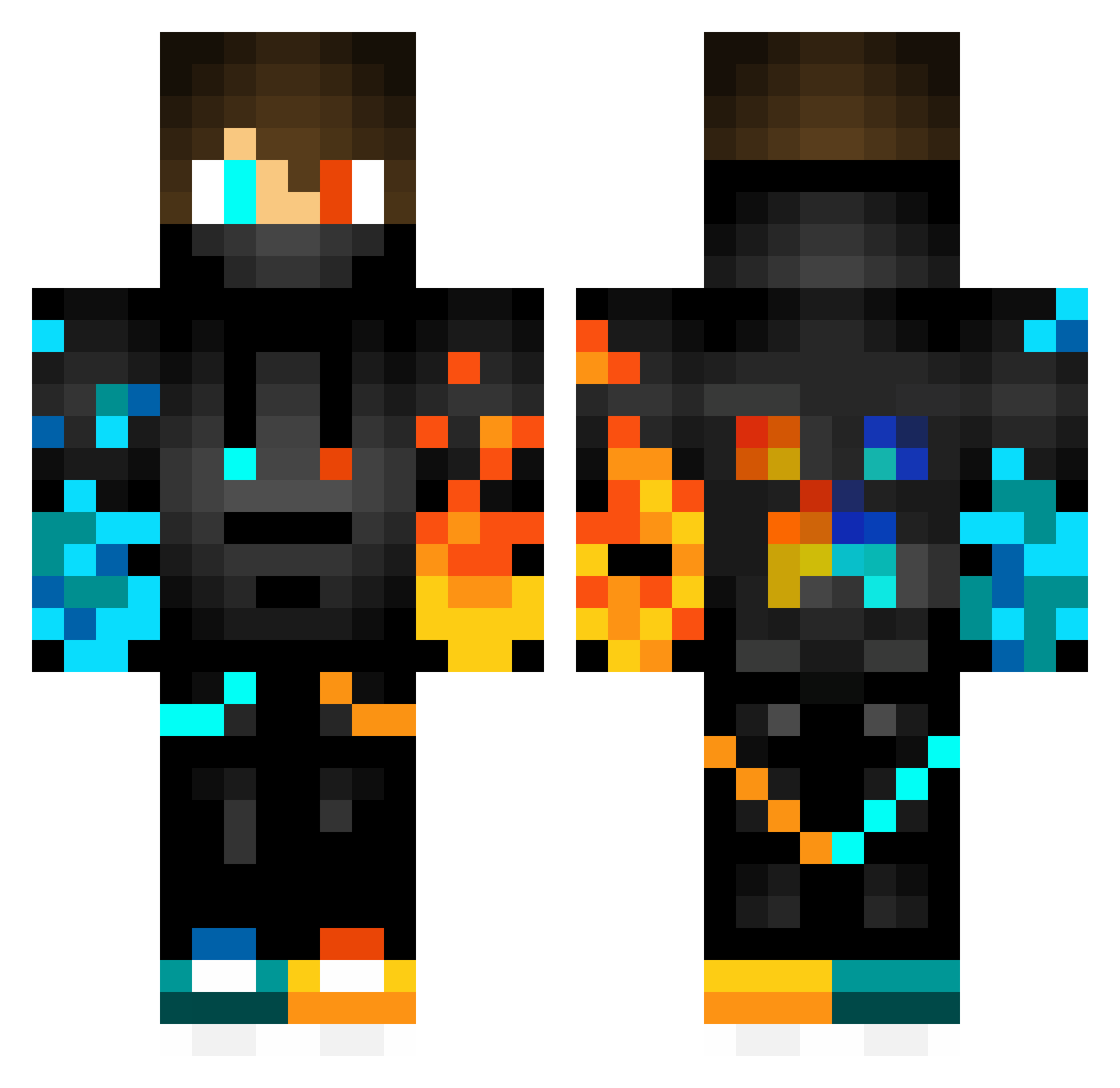 EmilPro44 Minecraft skin, front and back view