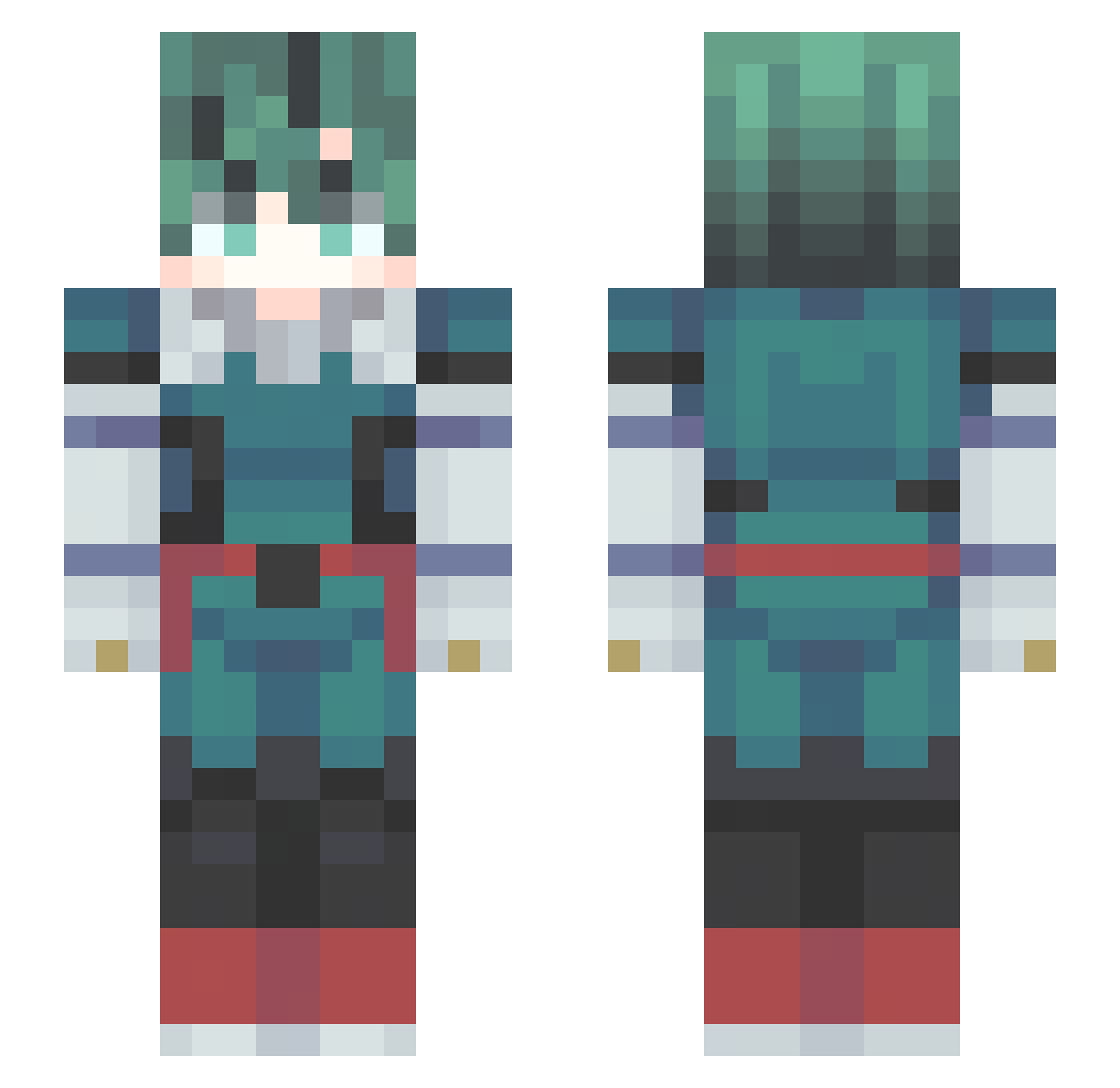 Ruubak Minecraft skin, front and back view