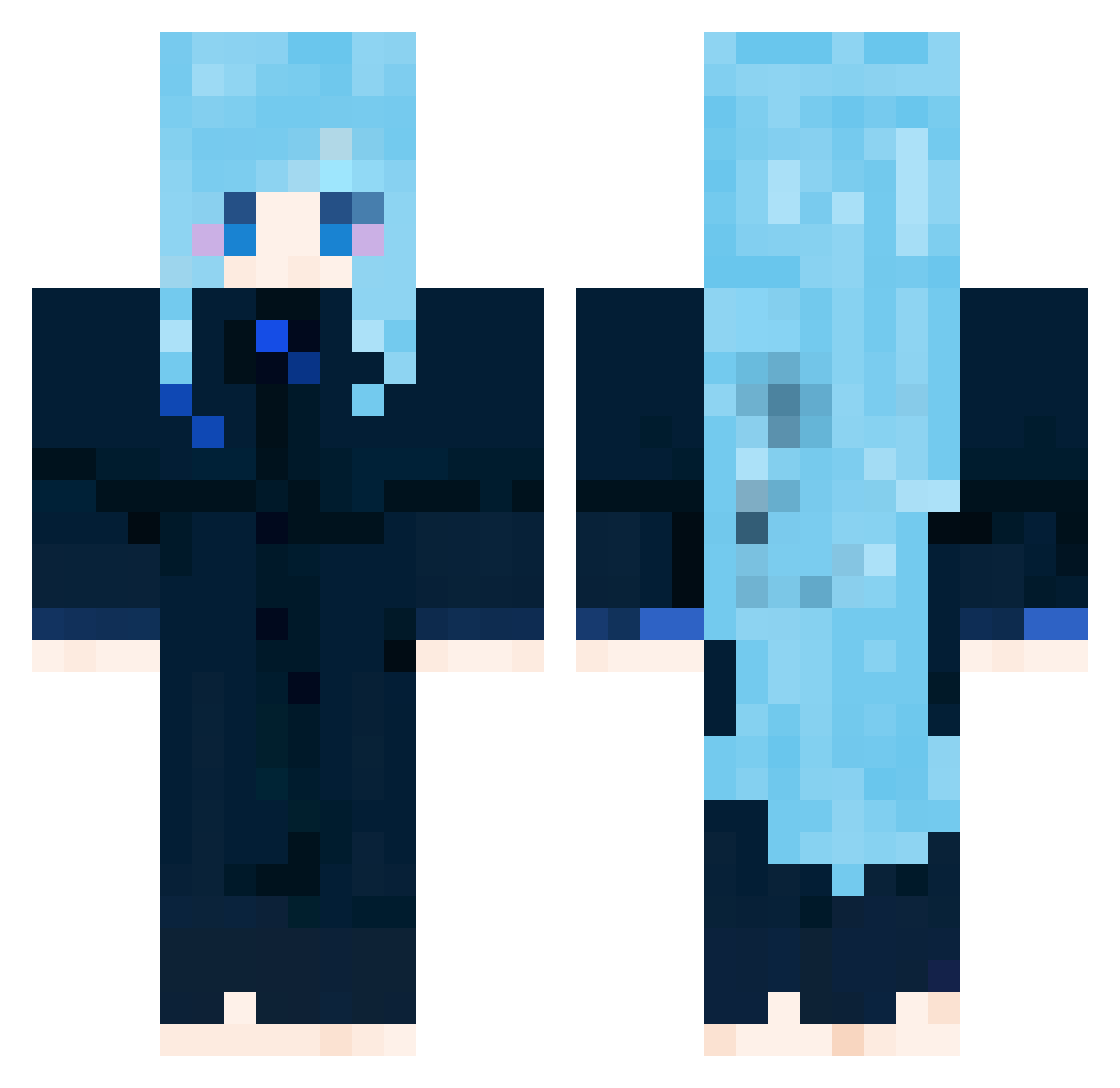 x91n1 Minecraft skin, front and back view