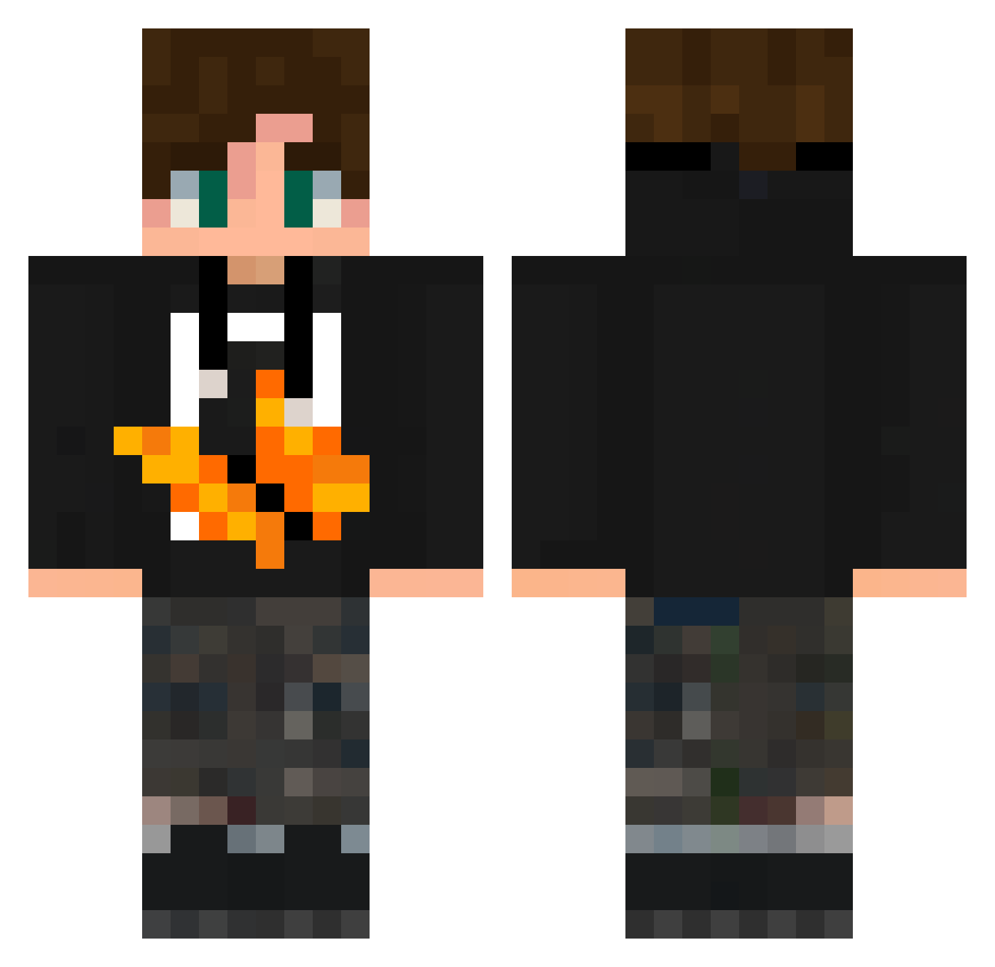 JackDragonGem Minecraft skin, front and back view
