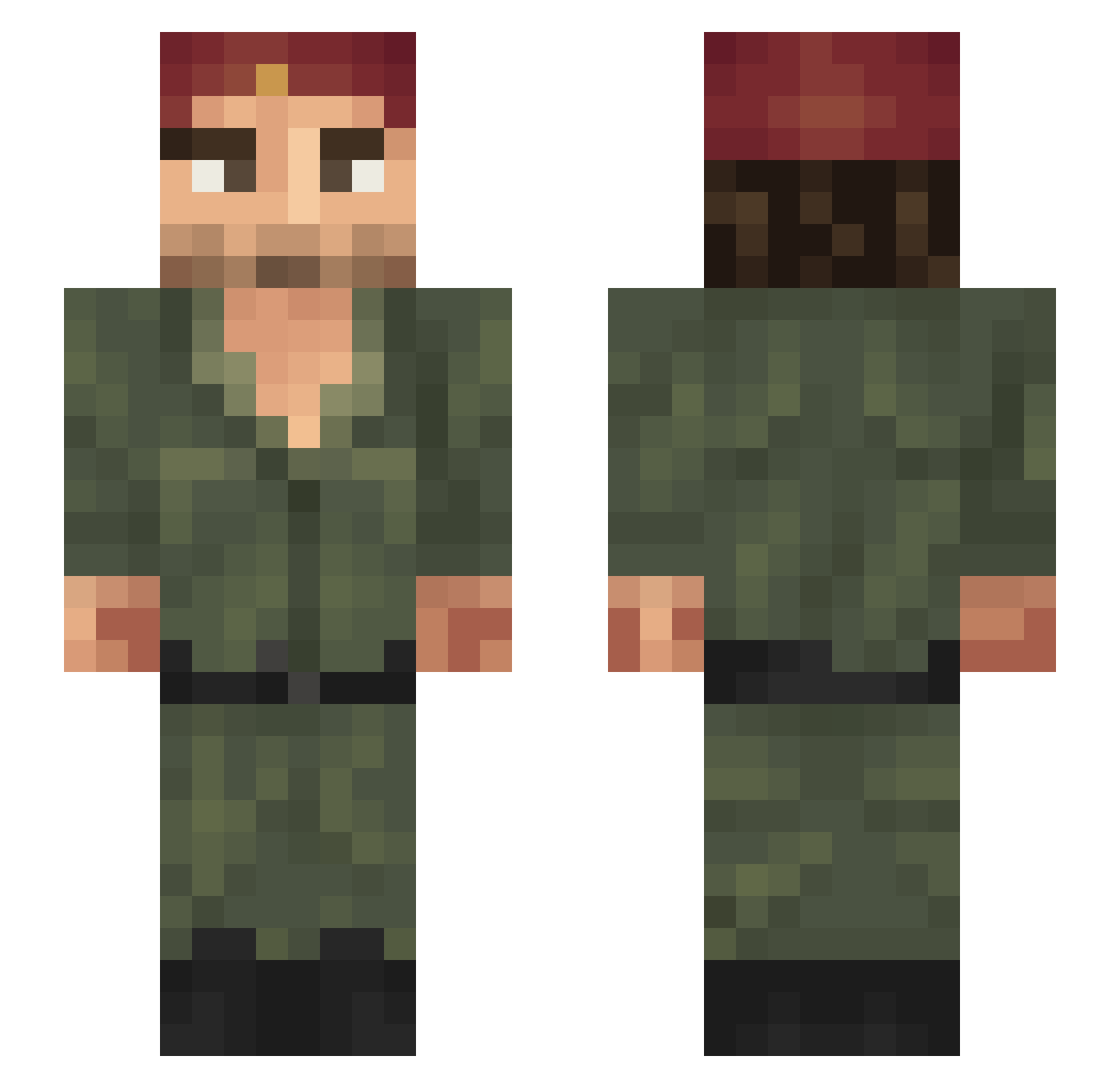 trueproletariat Minecraft skin, front and back view