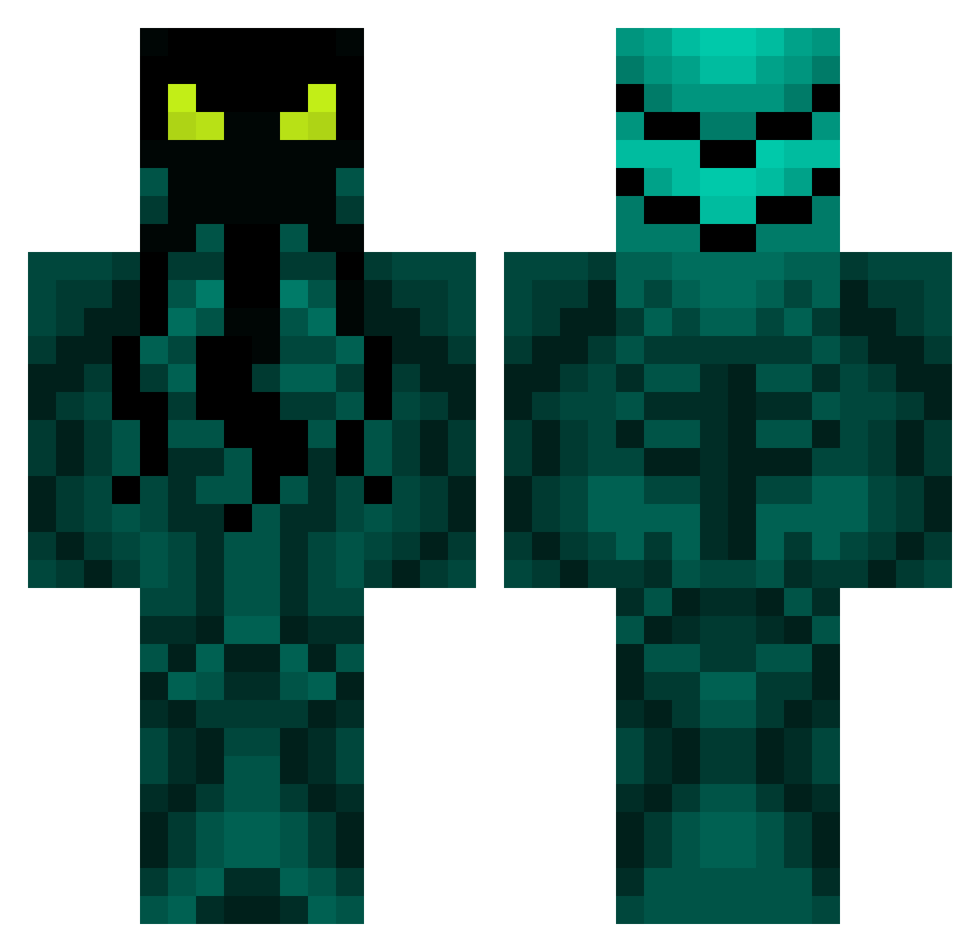 Fuwel Minecraft skin, front and back view