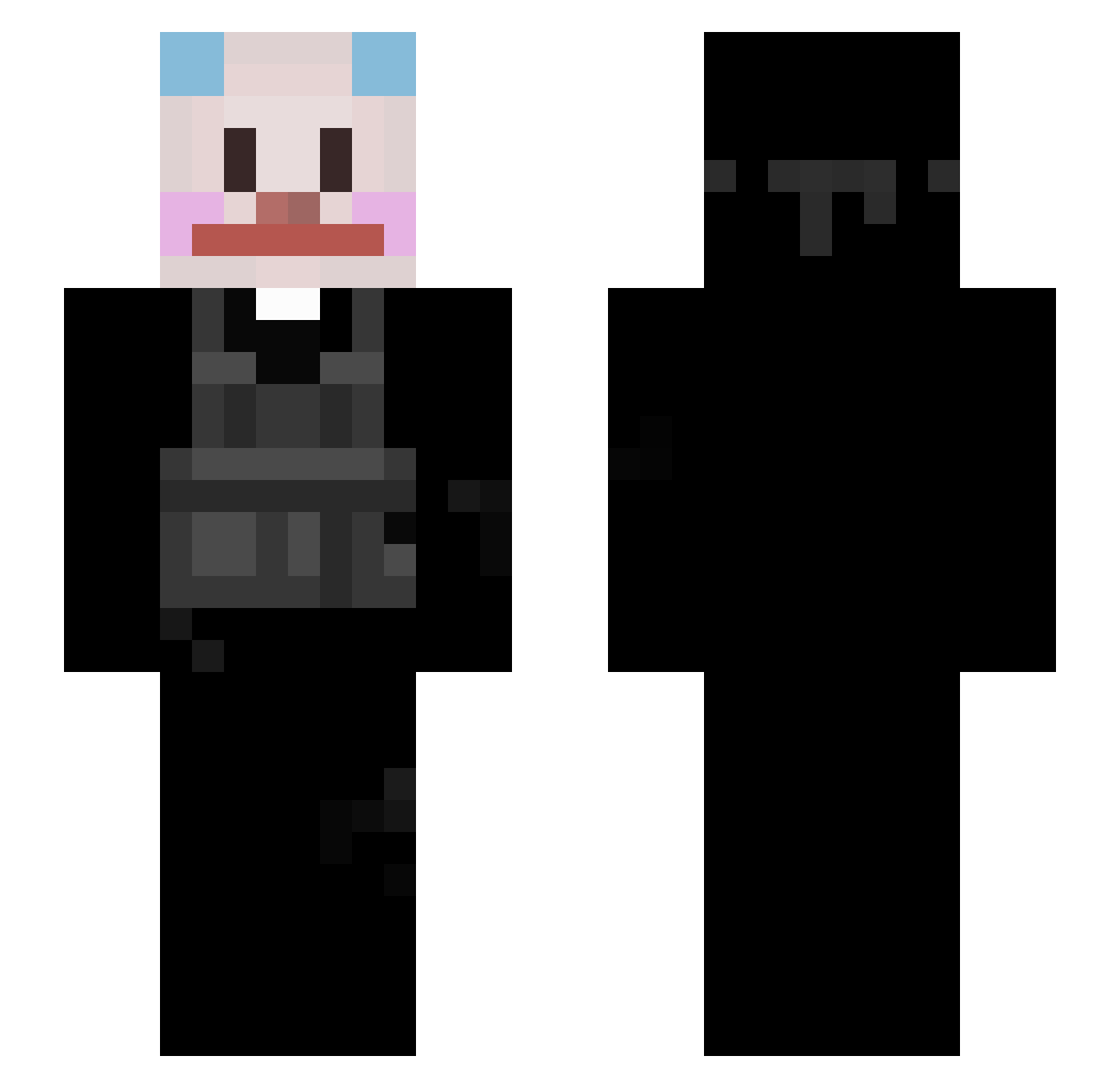 Gasmissen69 Minecraft skin, front and back view
