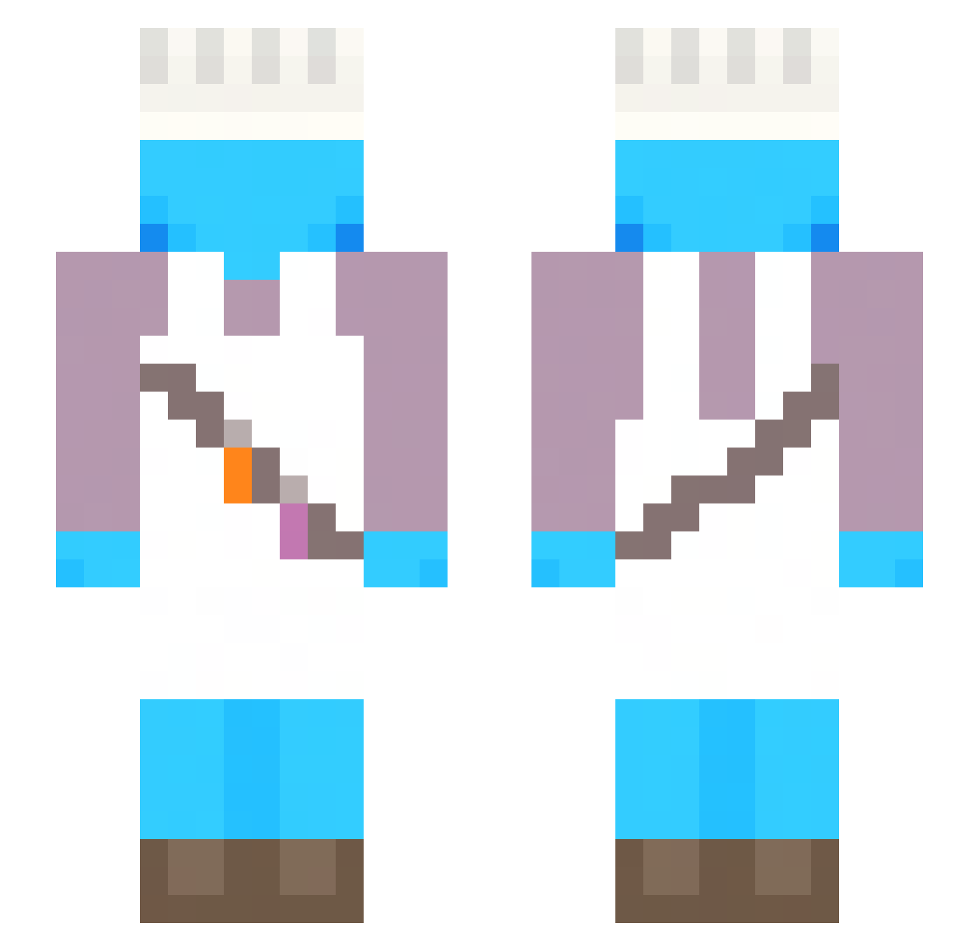 BluePL09 Minecraft skin, front and back view