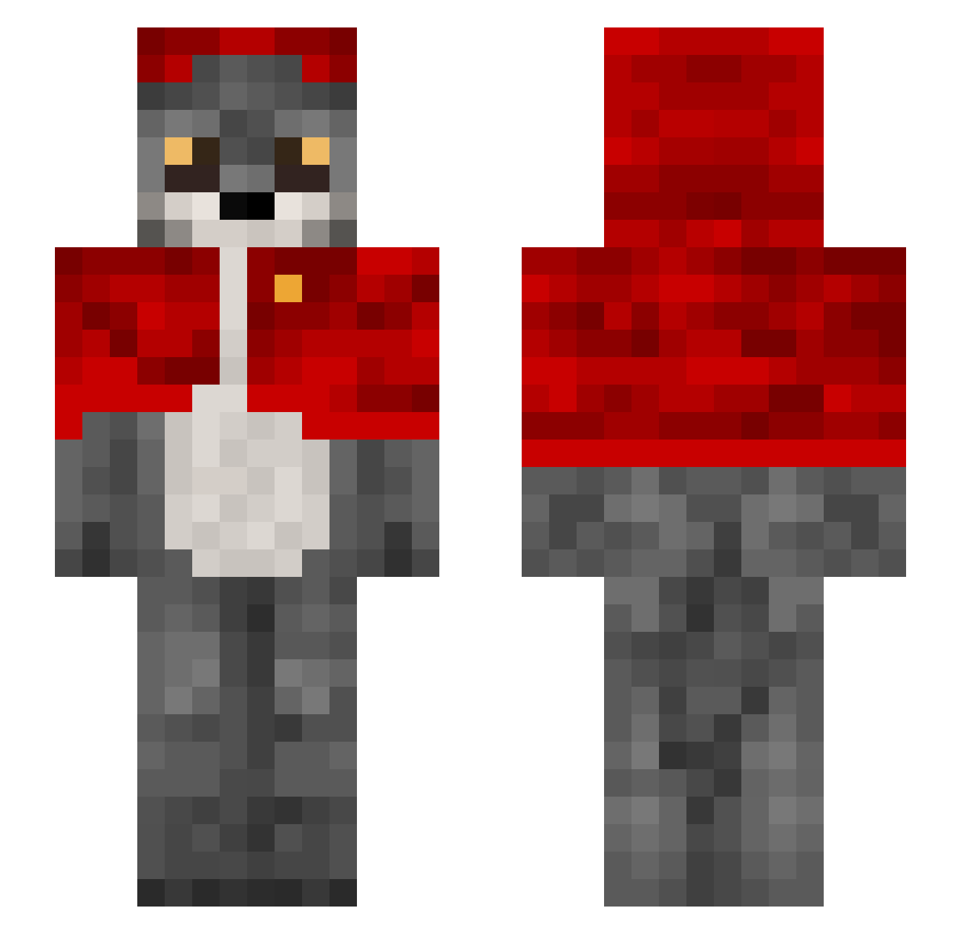 Calqutta Minecraft skin, front and back view