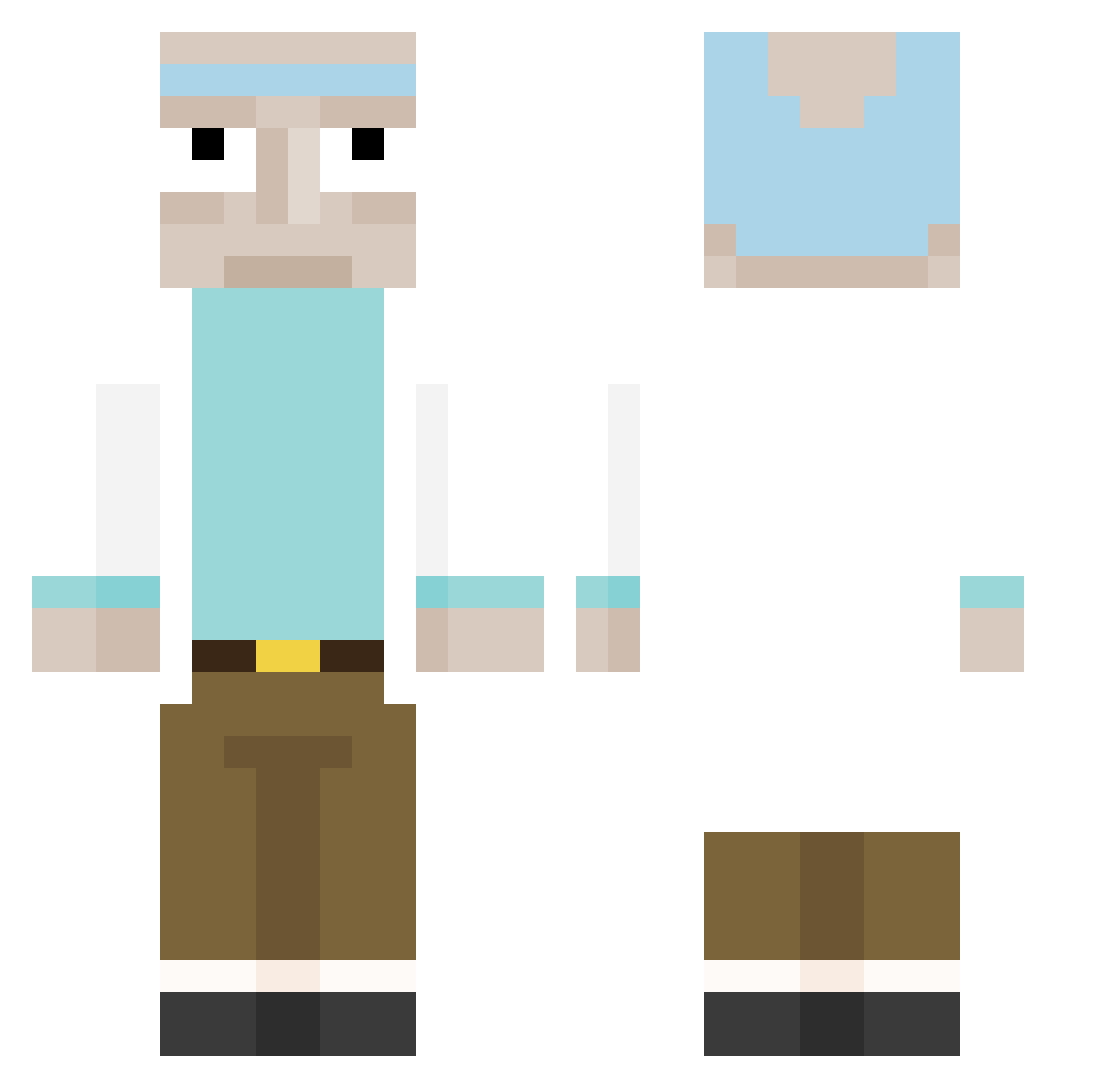 menise Minecraft skin, front and back view