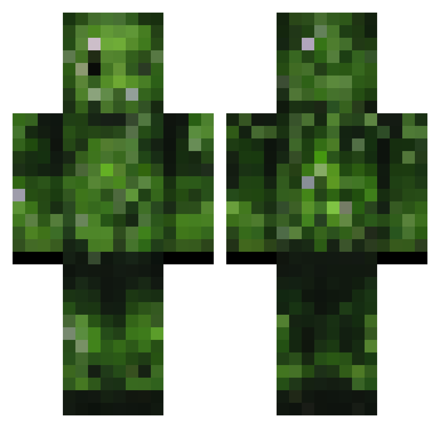 AtomicZXZ Minecraft skin, front and back view
