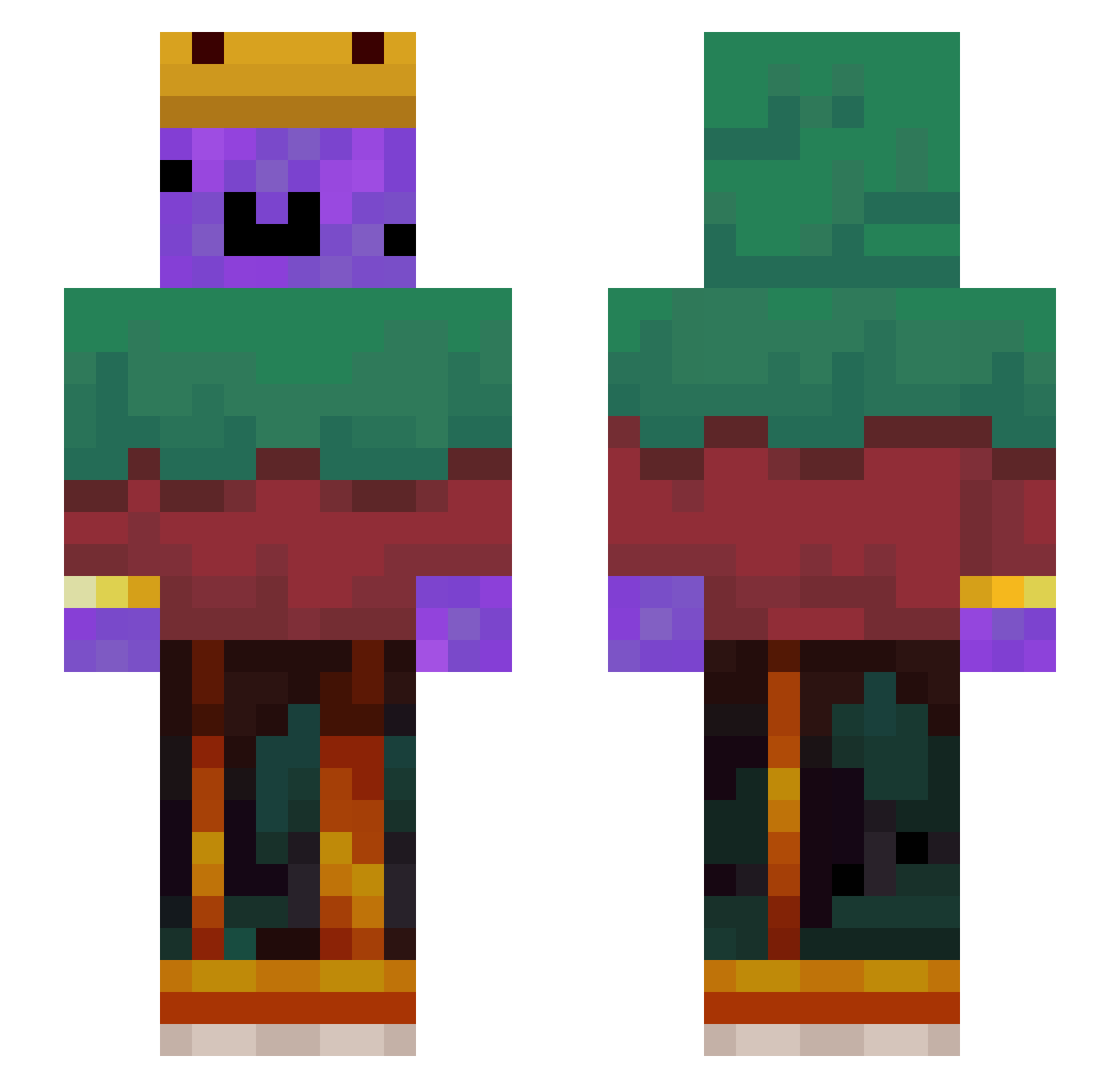 B4yr2M Minecraft skin, front and back view