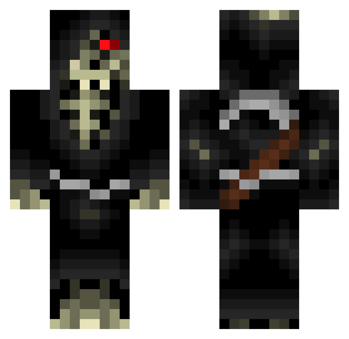 Pornograph Minecraft skin, front and back view