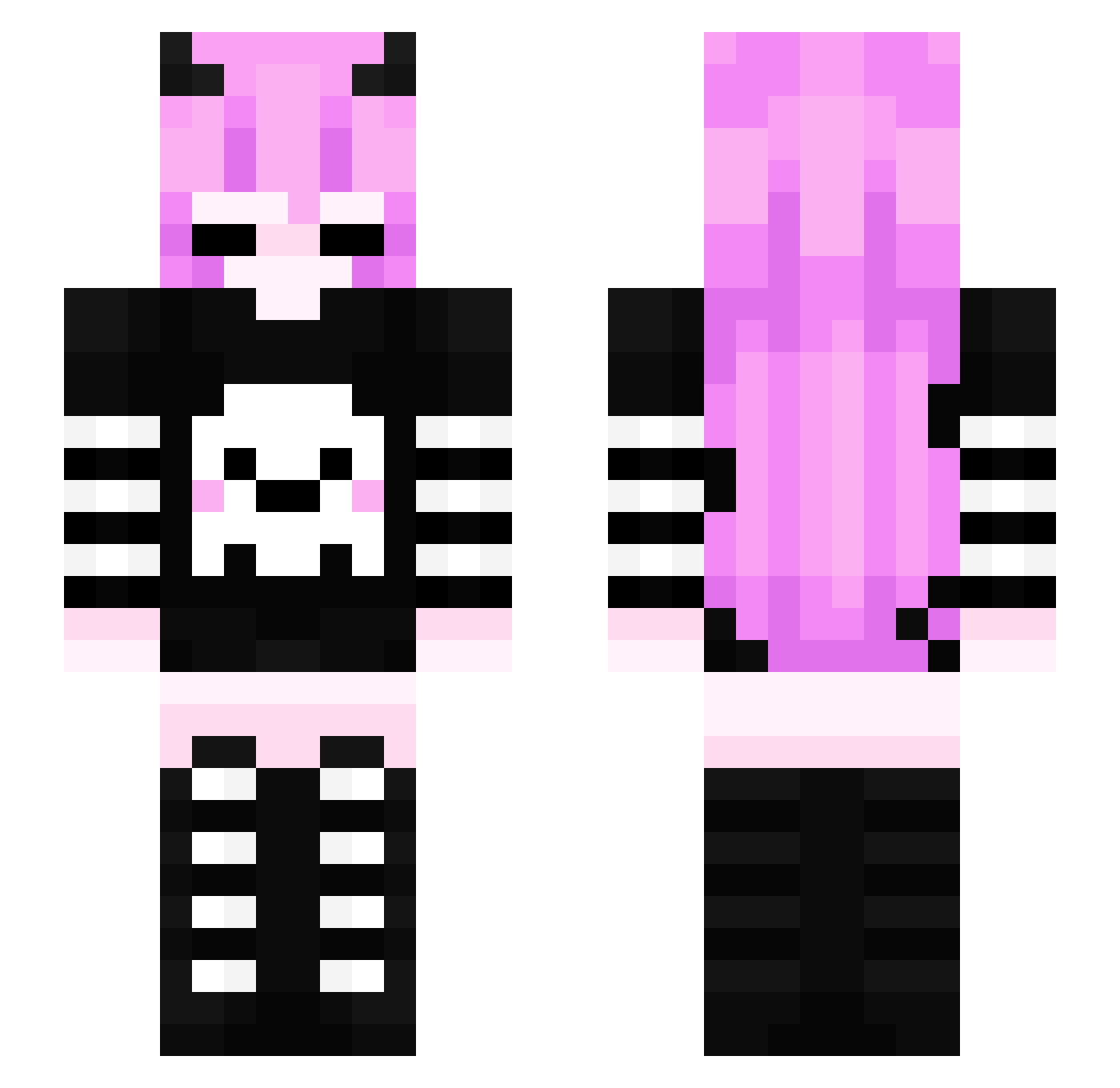 Kutie_Kami Minecraft skin, front and back view