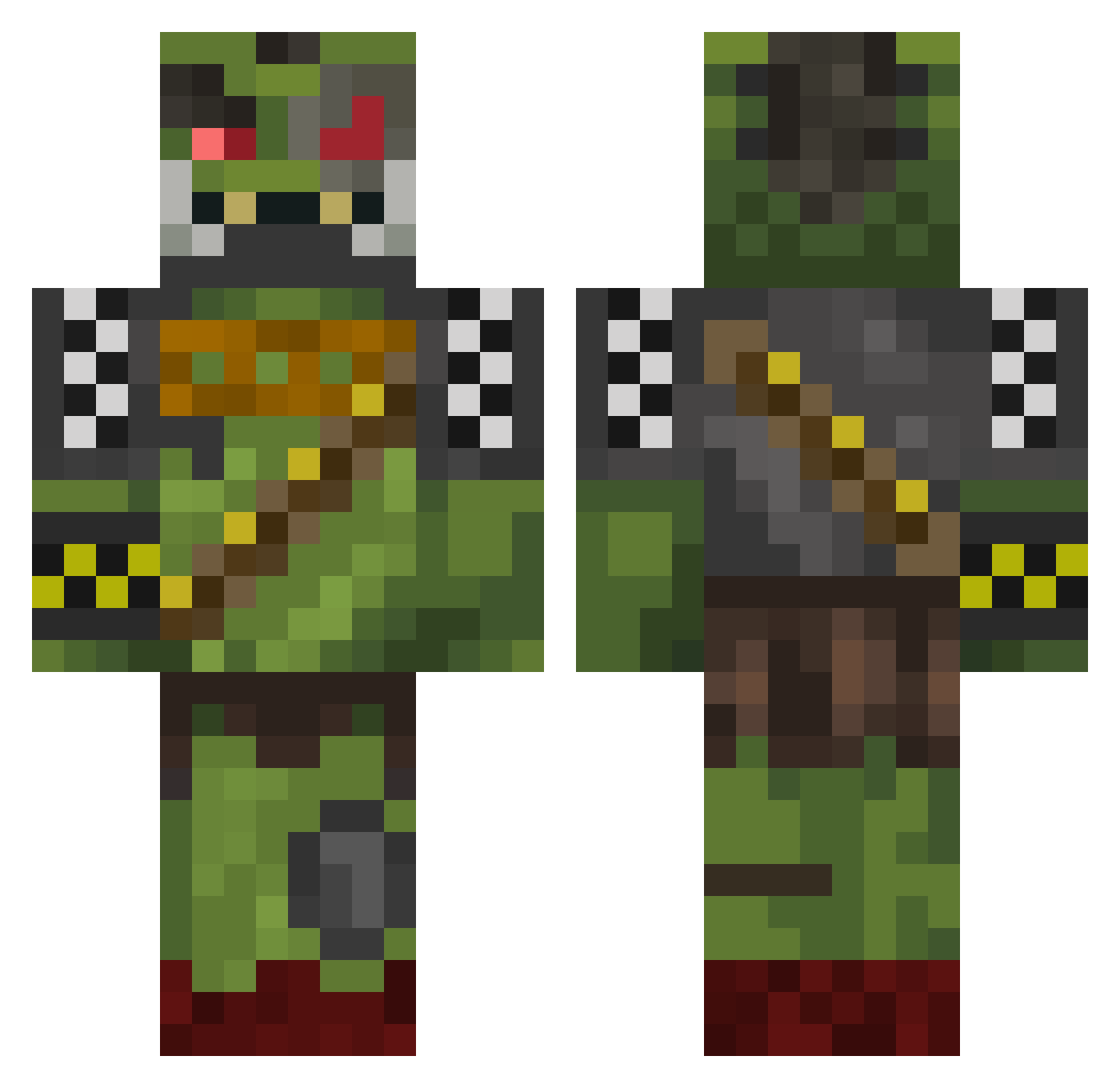 ValRavn118 Minecraft skin, front and back view