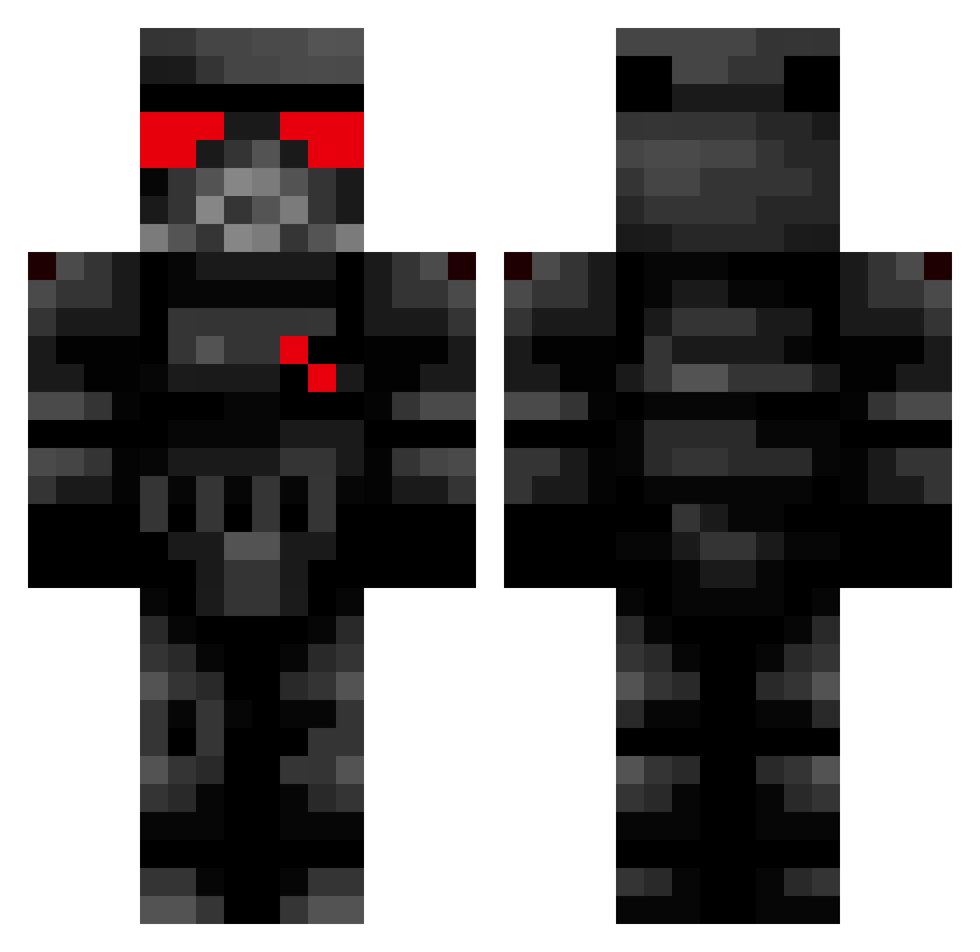 SnowStick Minecraft skin, front and back view